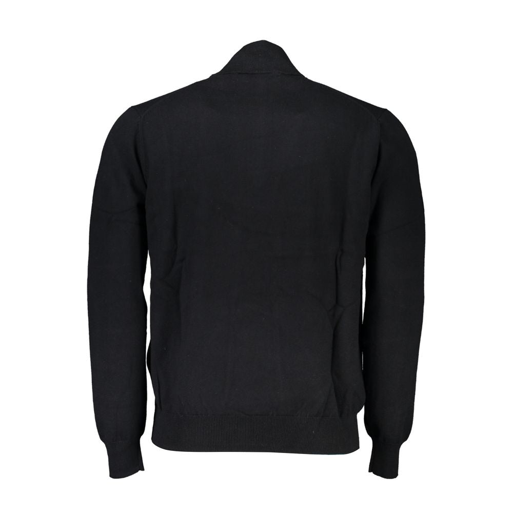Elegant Half-Zip Sweater with Embroidered Detail - ventzia