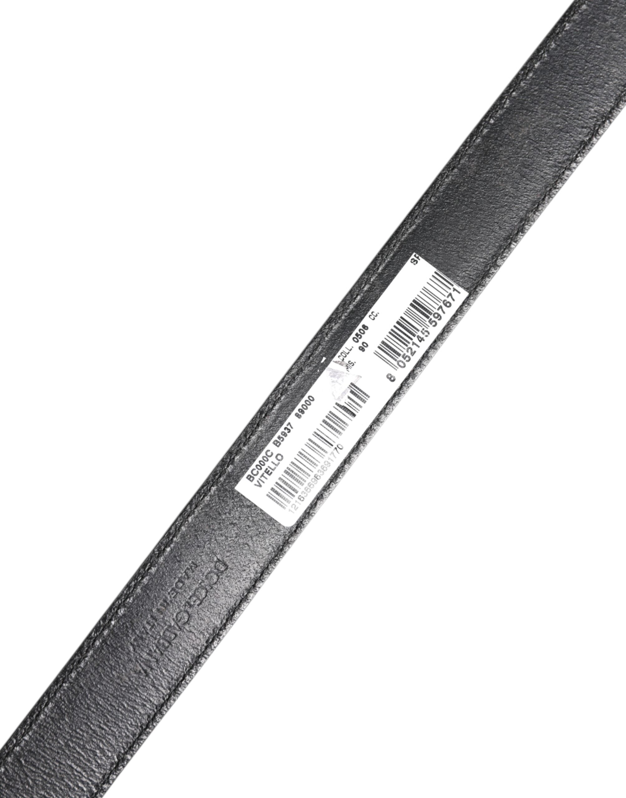 Black Classic Calfskin Leather Buckle Belt - ventzia
