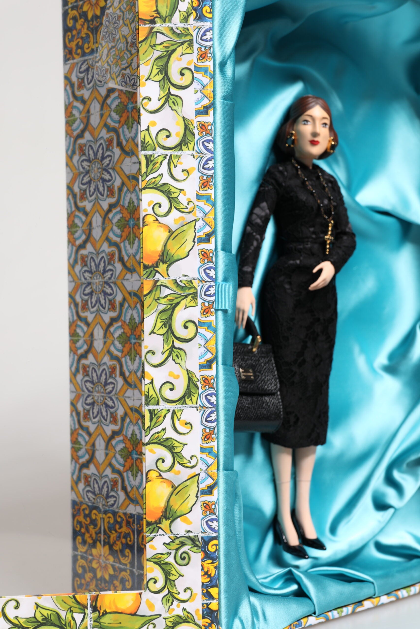 Black Dress MARIA Porcelain Fashion Show Leather Sicily Dolls - ventzia