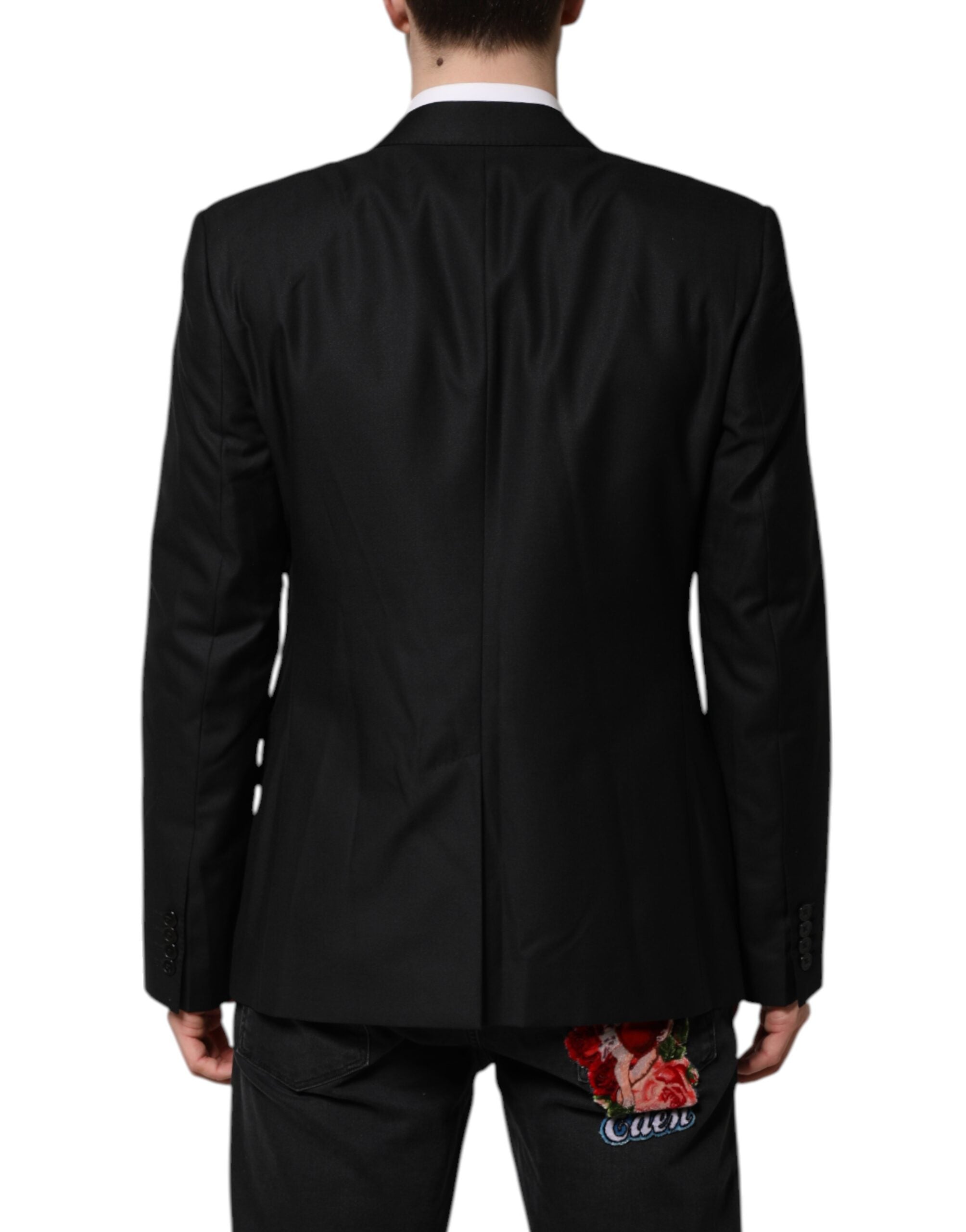 Black Single Breasted Suit 2 Piece Jacket - ventzia