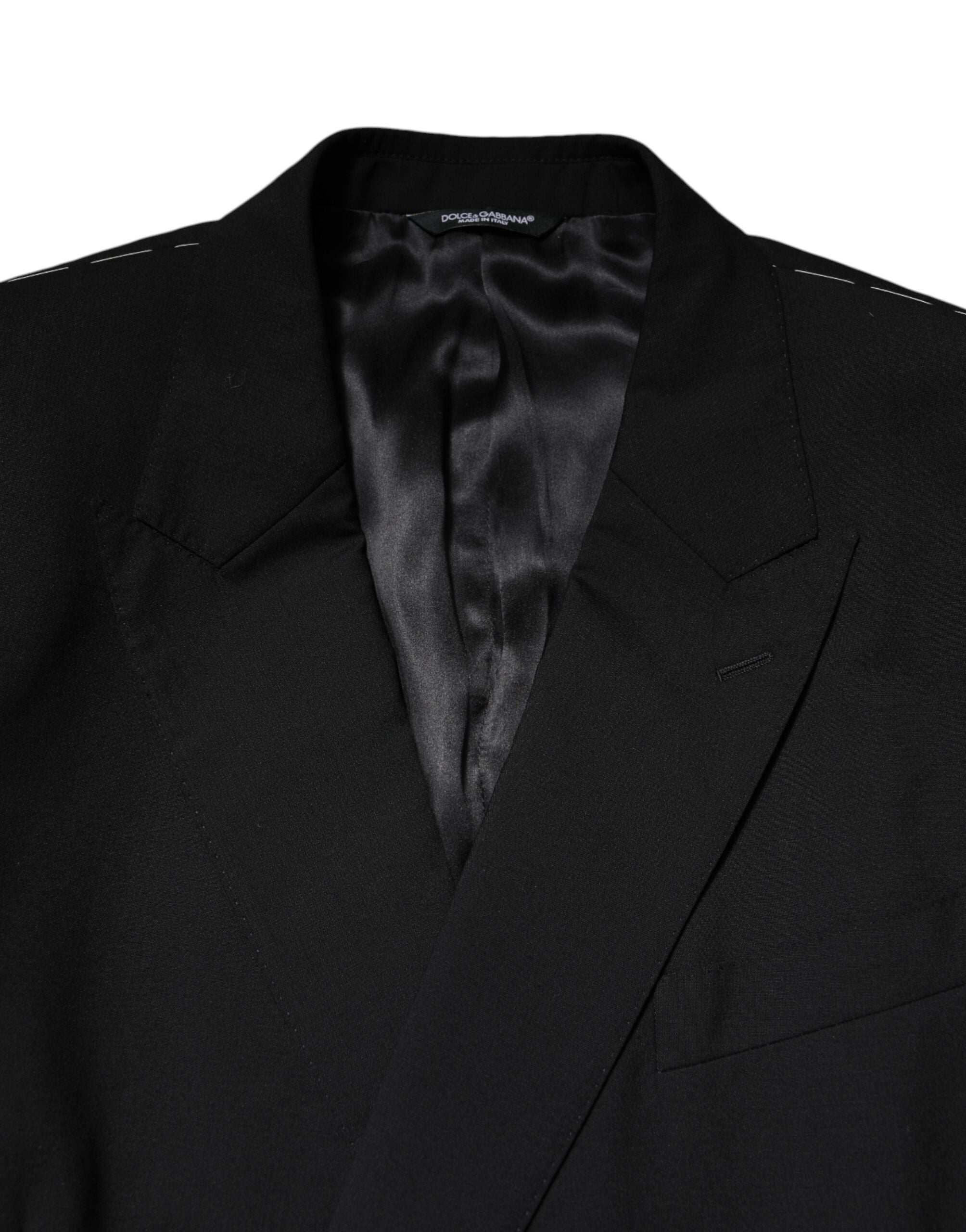 Black MARTINI Double Breasted Suit Jacket - ventzia