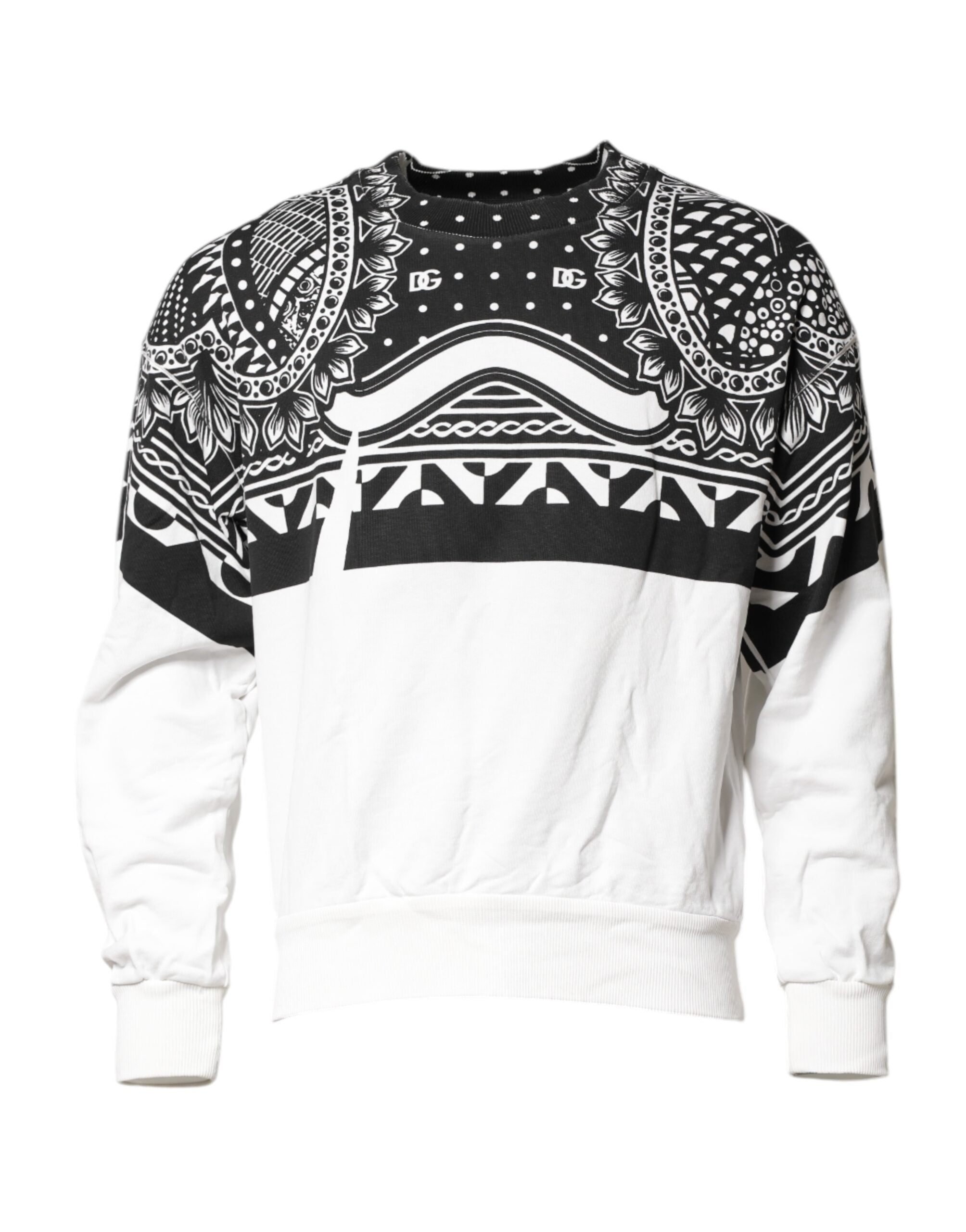 Black White Bandana Cotton Men Sweatshirt Sweater - ventzia