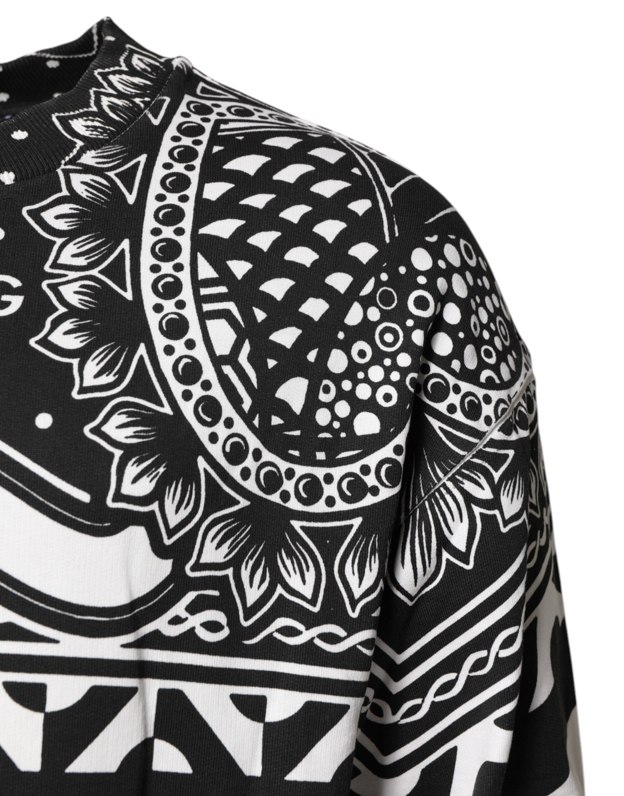 Black White Bandana Cotton Men Sweatshirt Sweater - ventzia