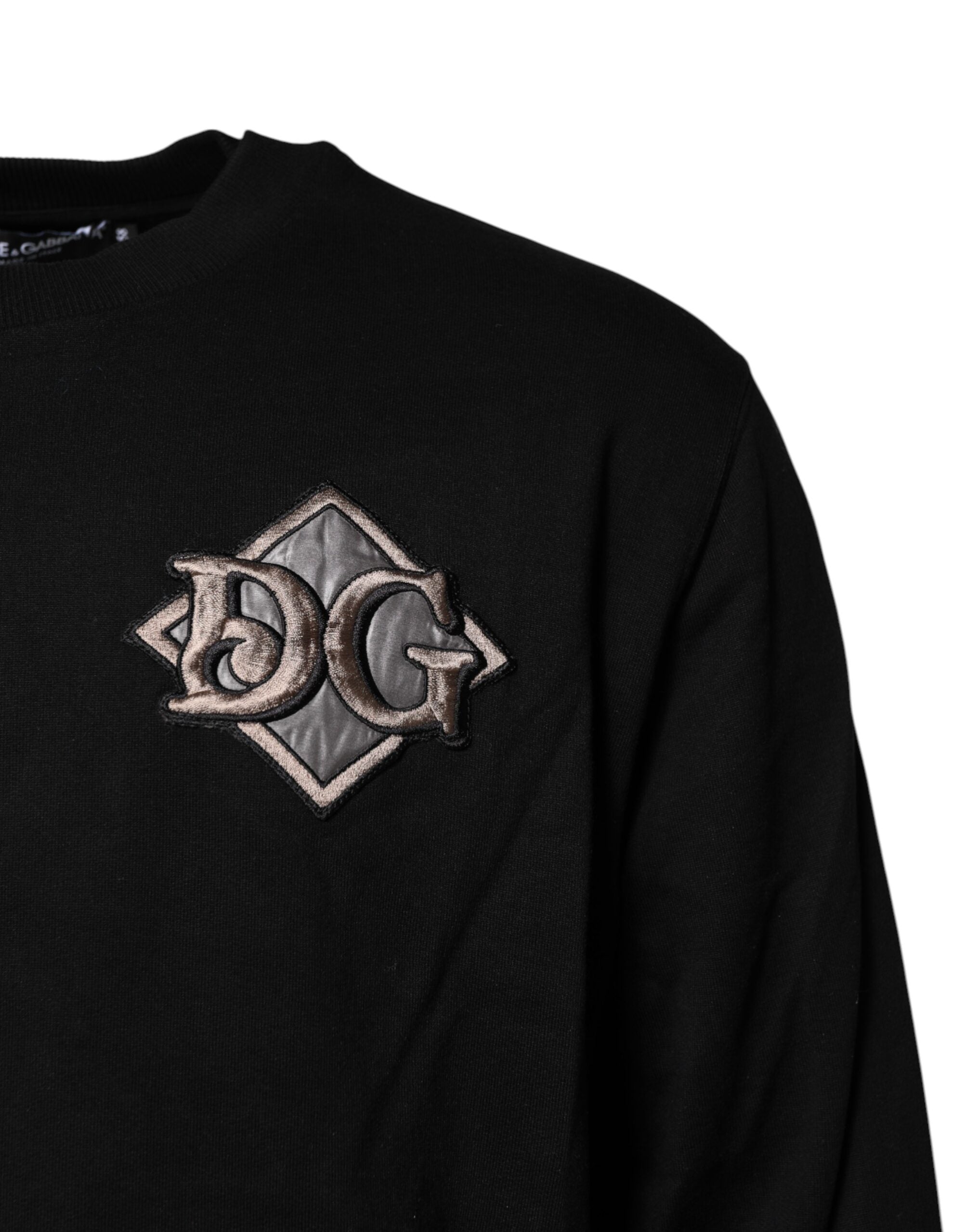 Black Logo Embroidery Sweatshirt Sweater - ventzia
