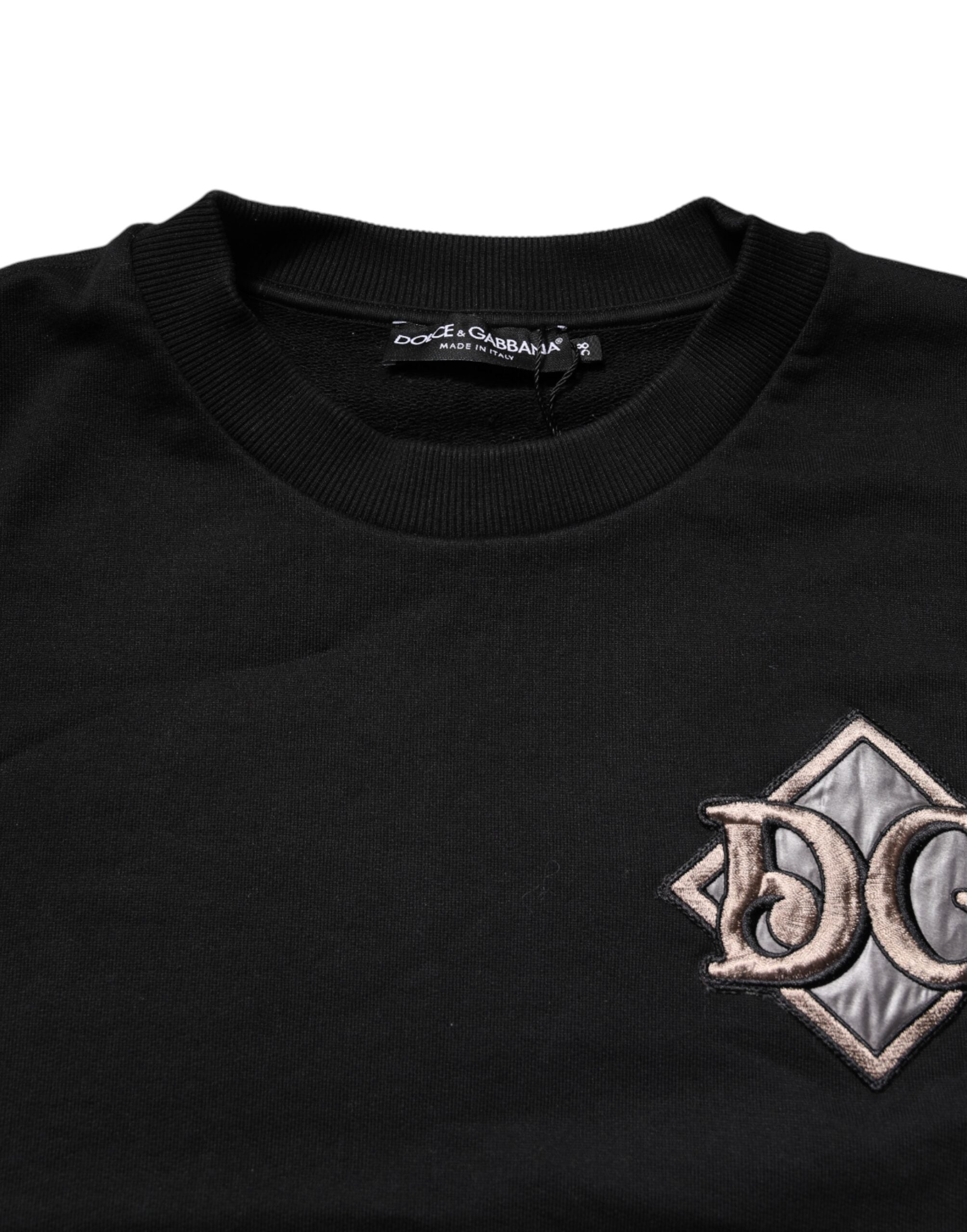 Black Logo Embroidery Sweatshirt Sweater - ventzia