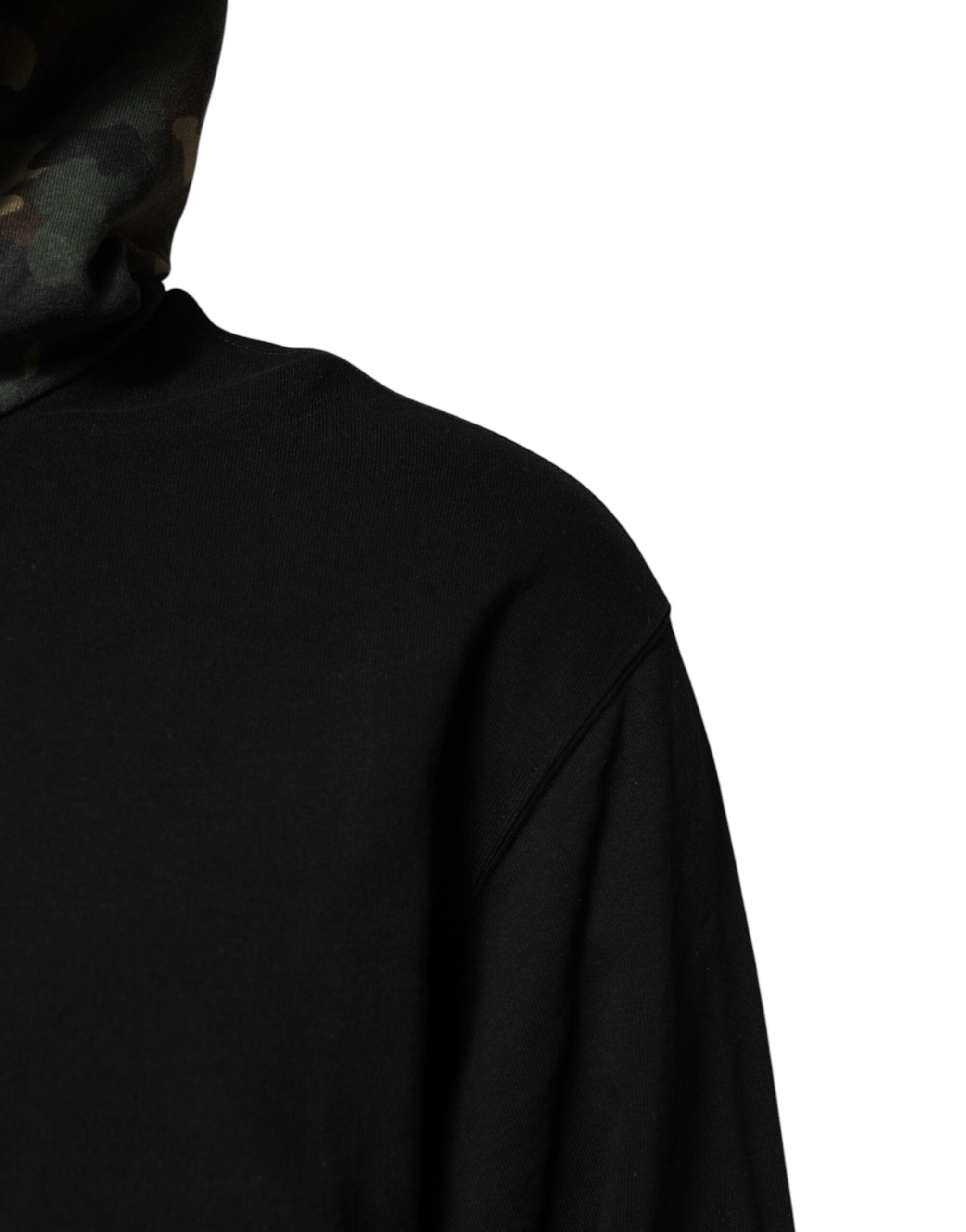Black Camouflage Hooded Sweatshirt Sweater - ventzia