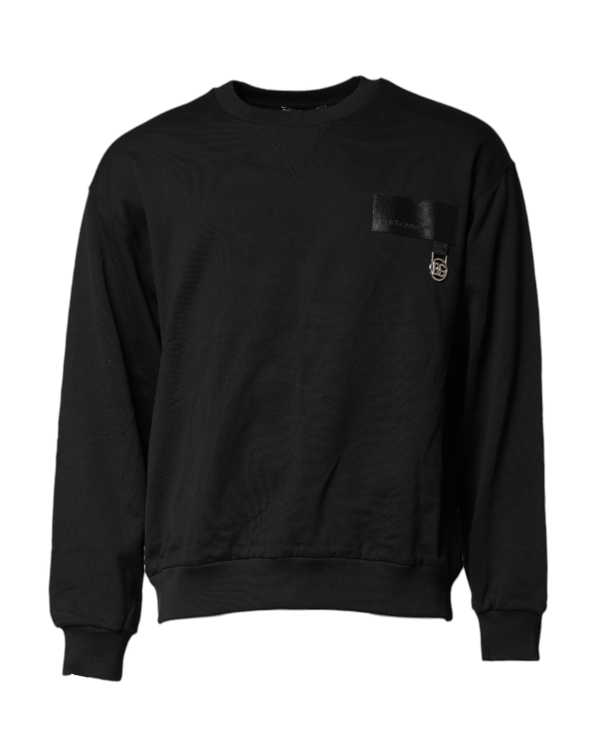 Black DG Logo Crew Neck Sweatshirt Sweater - ventzia