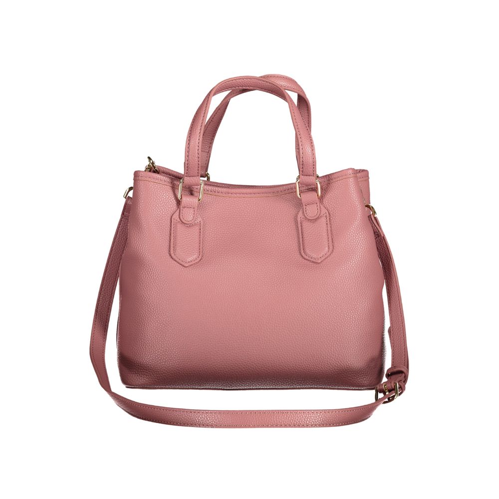 Pink Polyethylene Women Handbag - ventzia