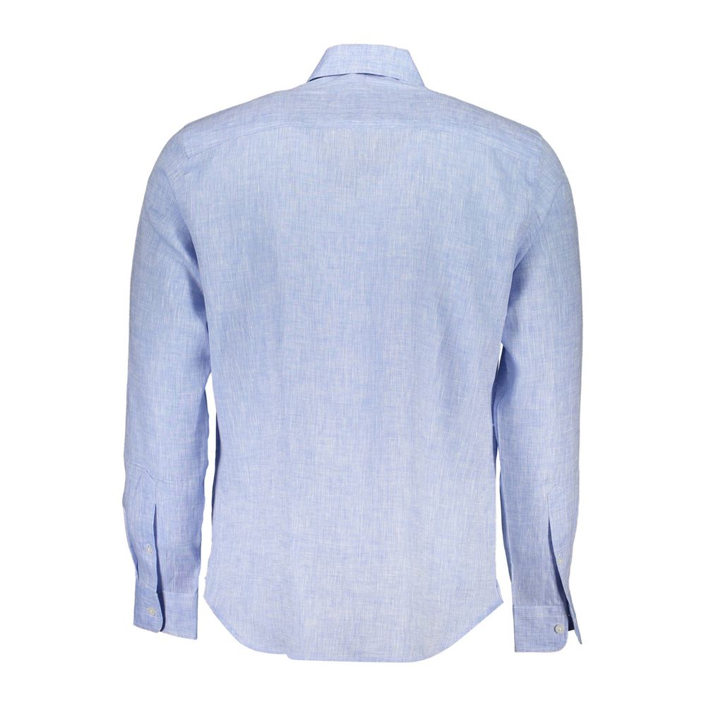 Light Blue Linen Men Shirt - ventzia