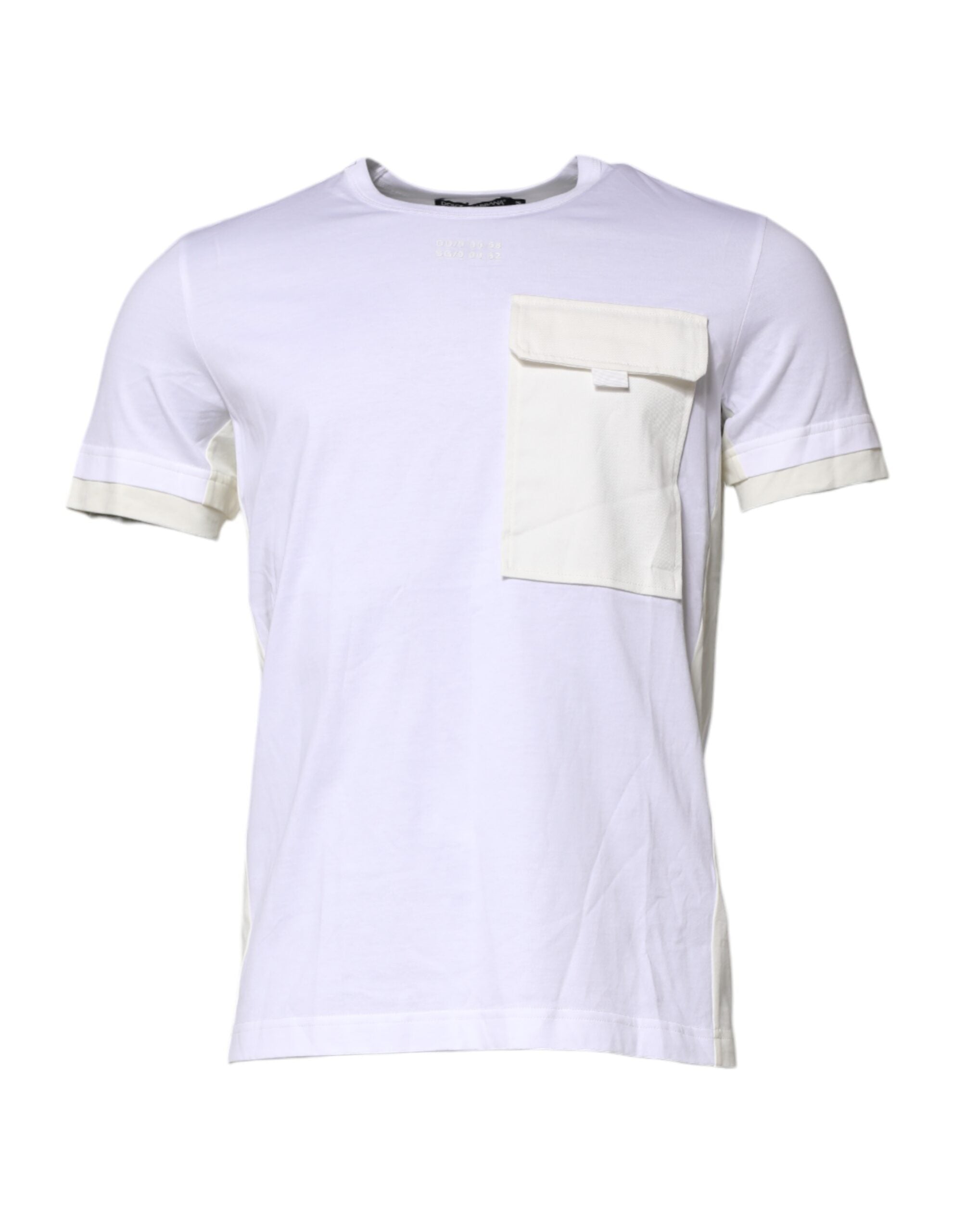 White Cotton Pocket Short Sleeves T-shirt - ventzia
