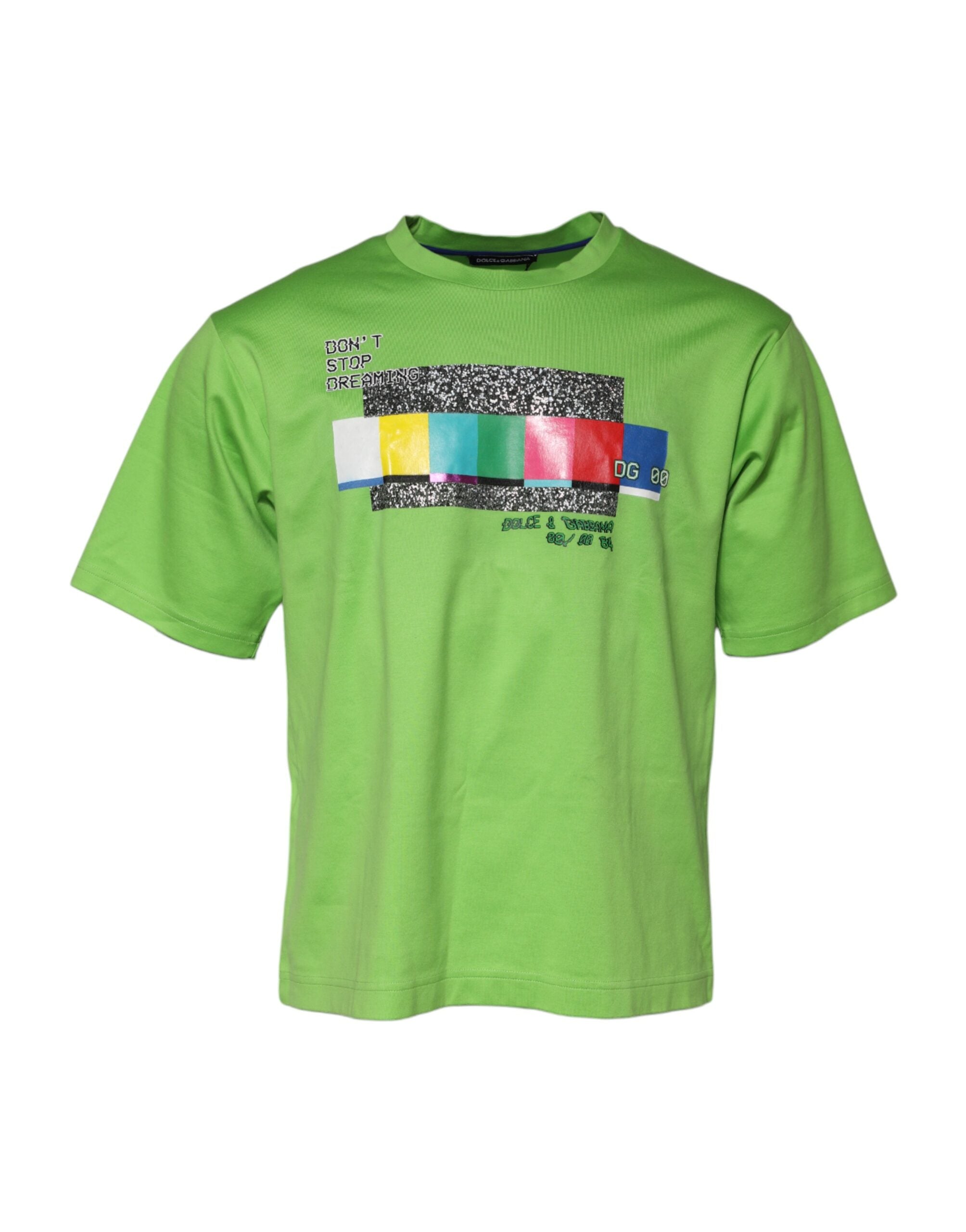 Green Graphic Printed Round Neck T-shirt - ventzia