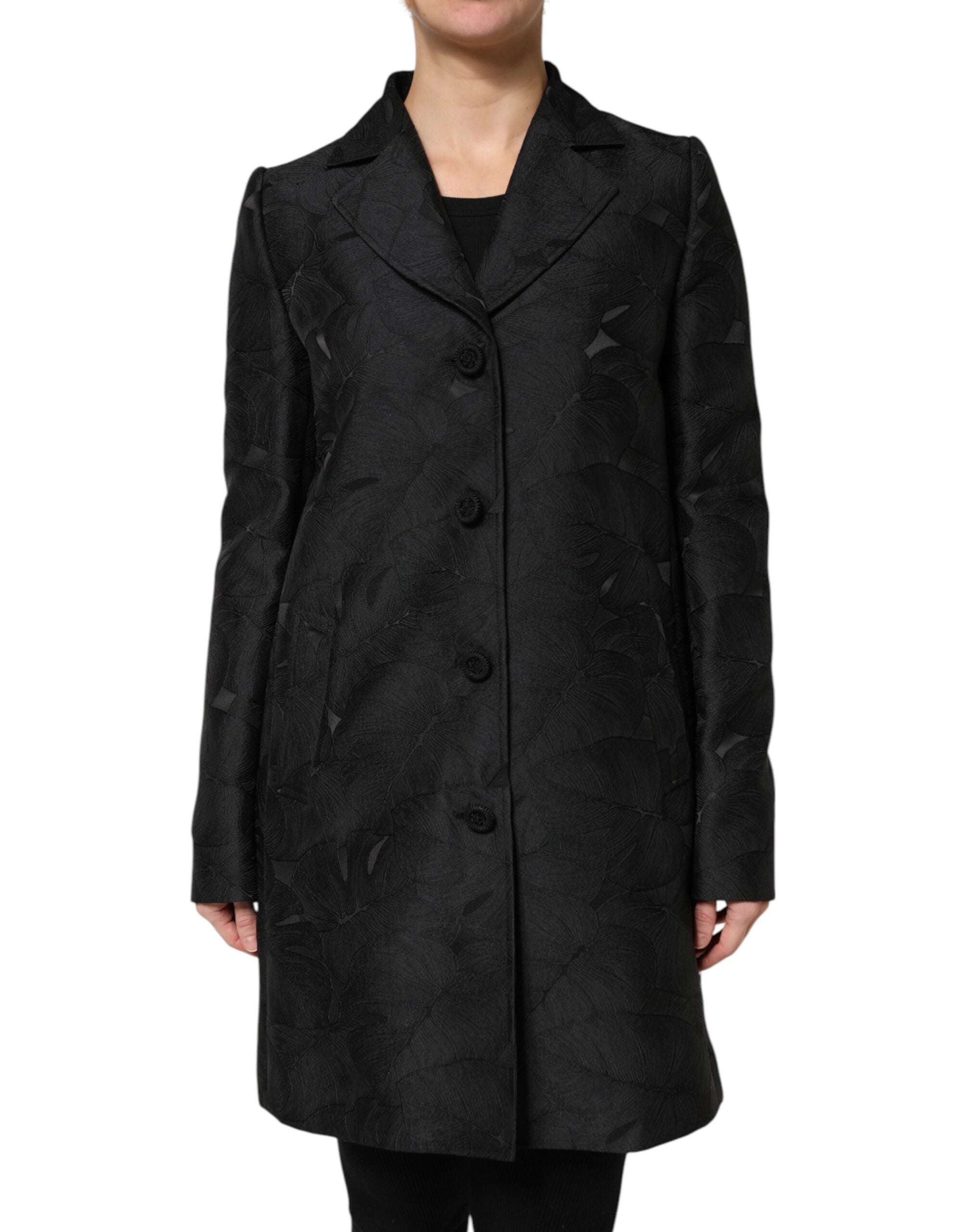 Black Single Breasted Trench Coat Jacket - ventzia