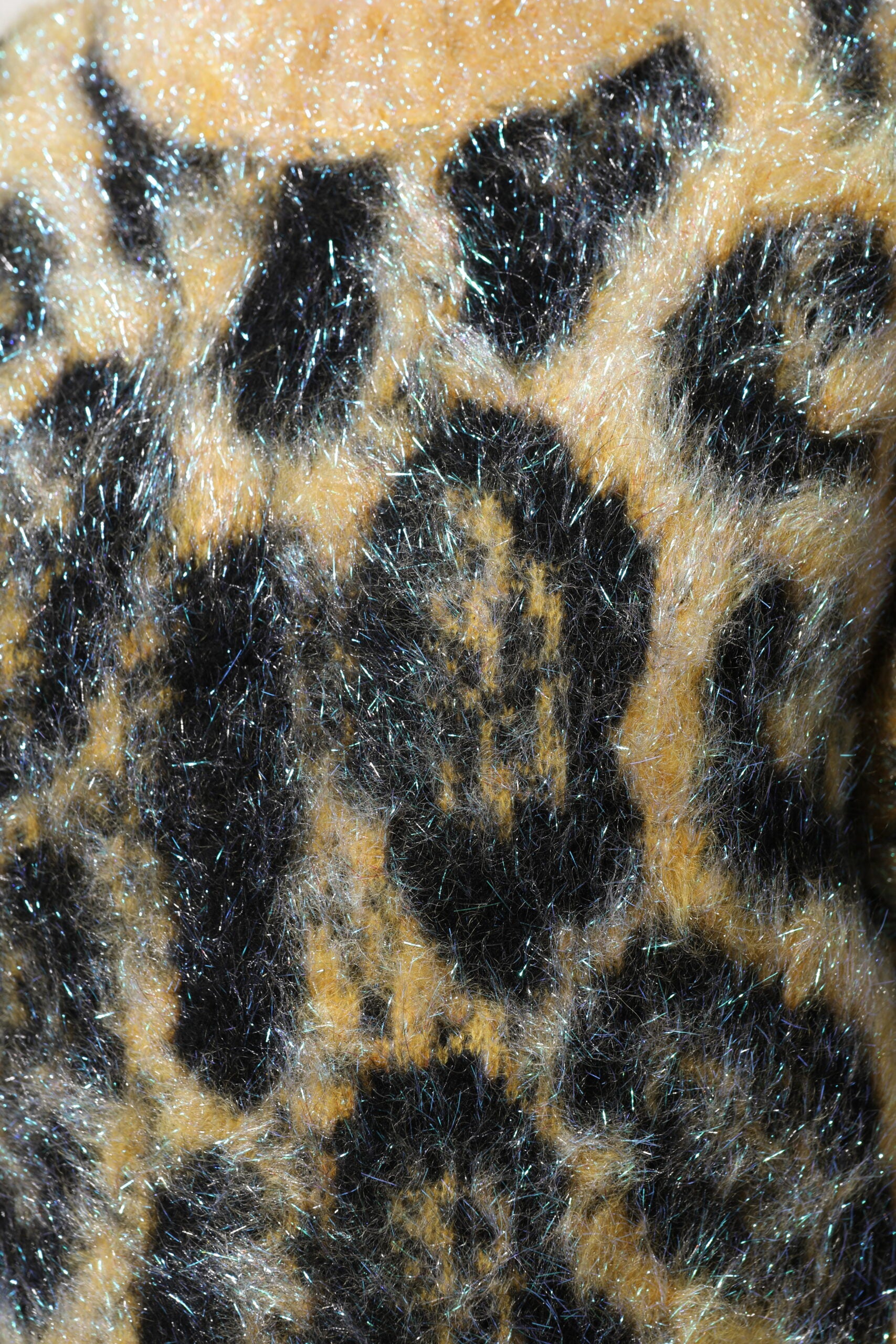 Multicolor Leopard Mohair Crew Neck Sweater - ventzia