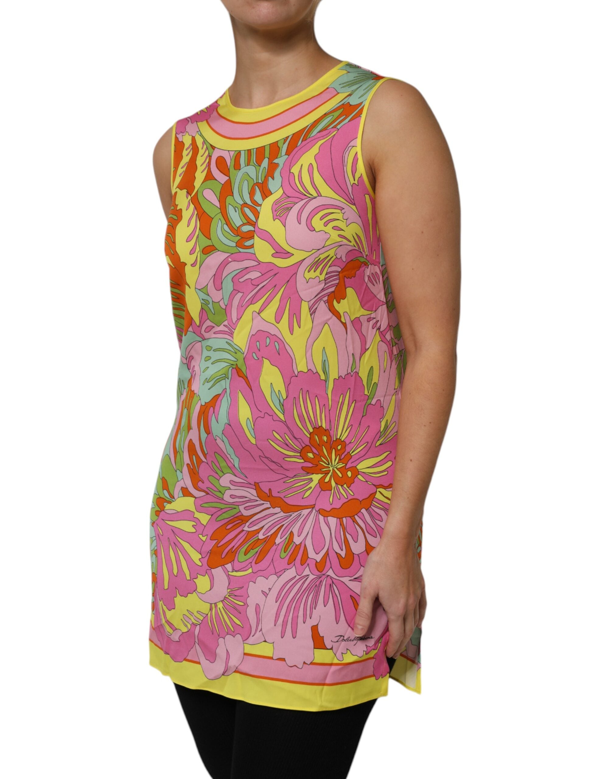 Multicolor Floral Roundneck Sleeveless Top - ventzia