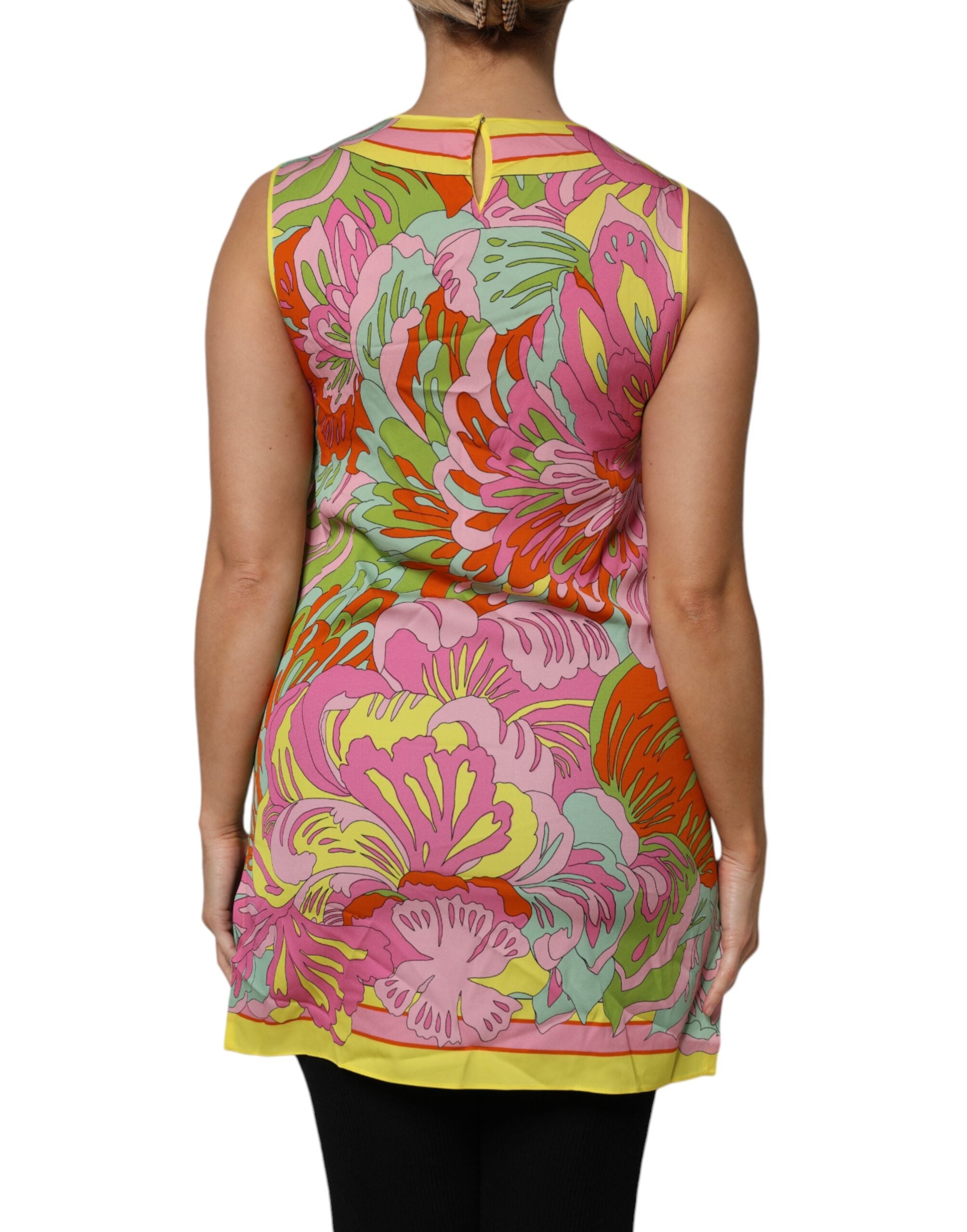 Multicolor Floral Roundneck Sleeveless Top - ventzia