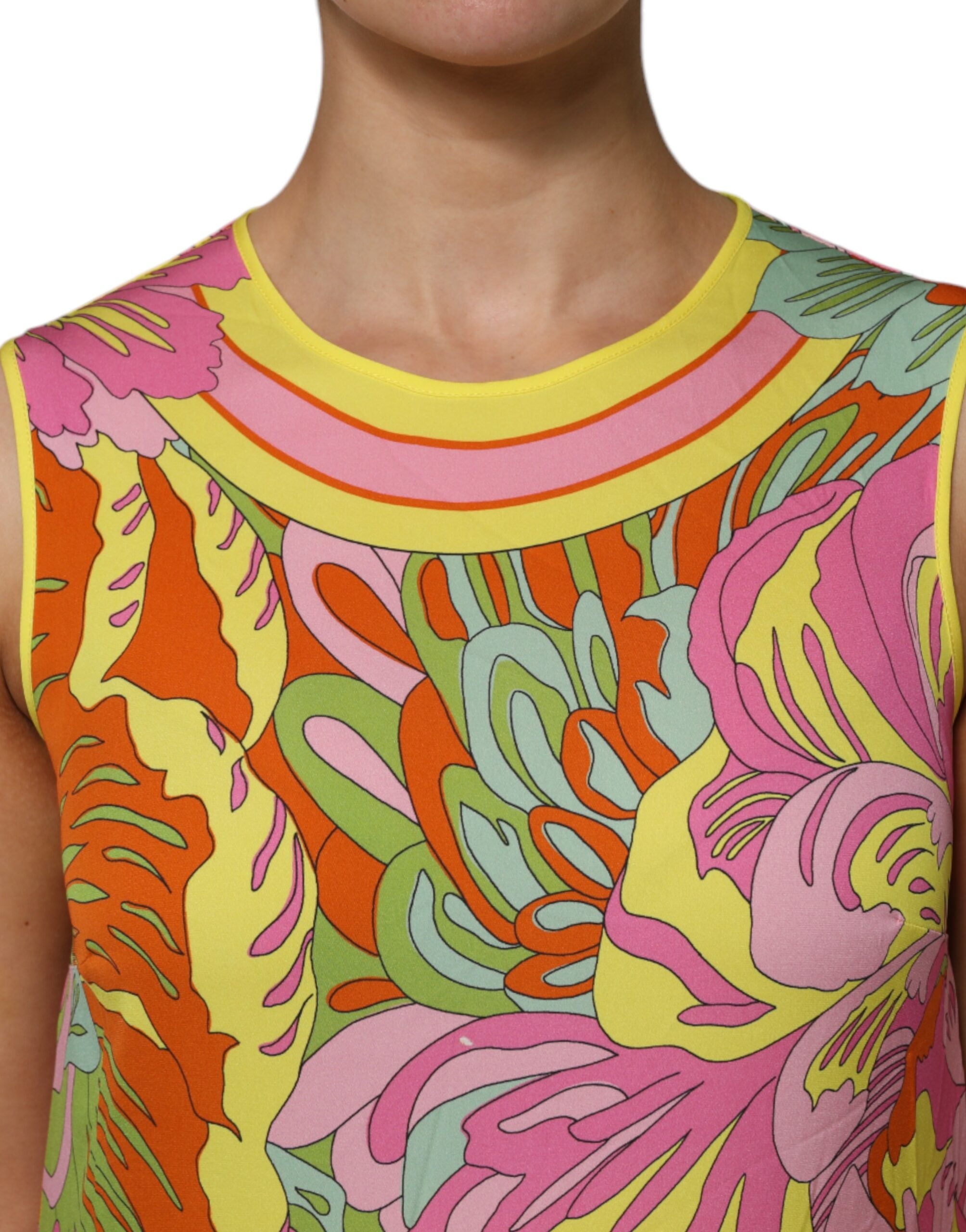 Multicolor Floral Roundneck Sleeveless Top - ventzia