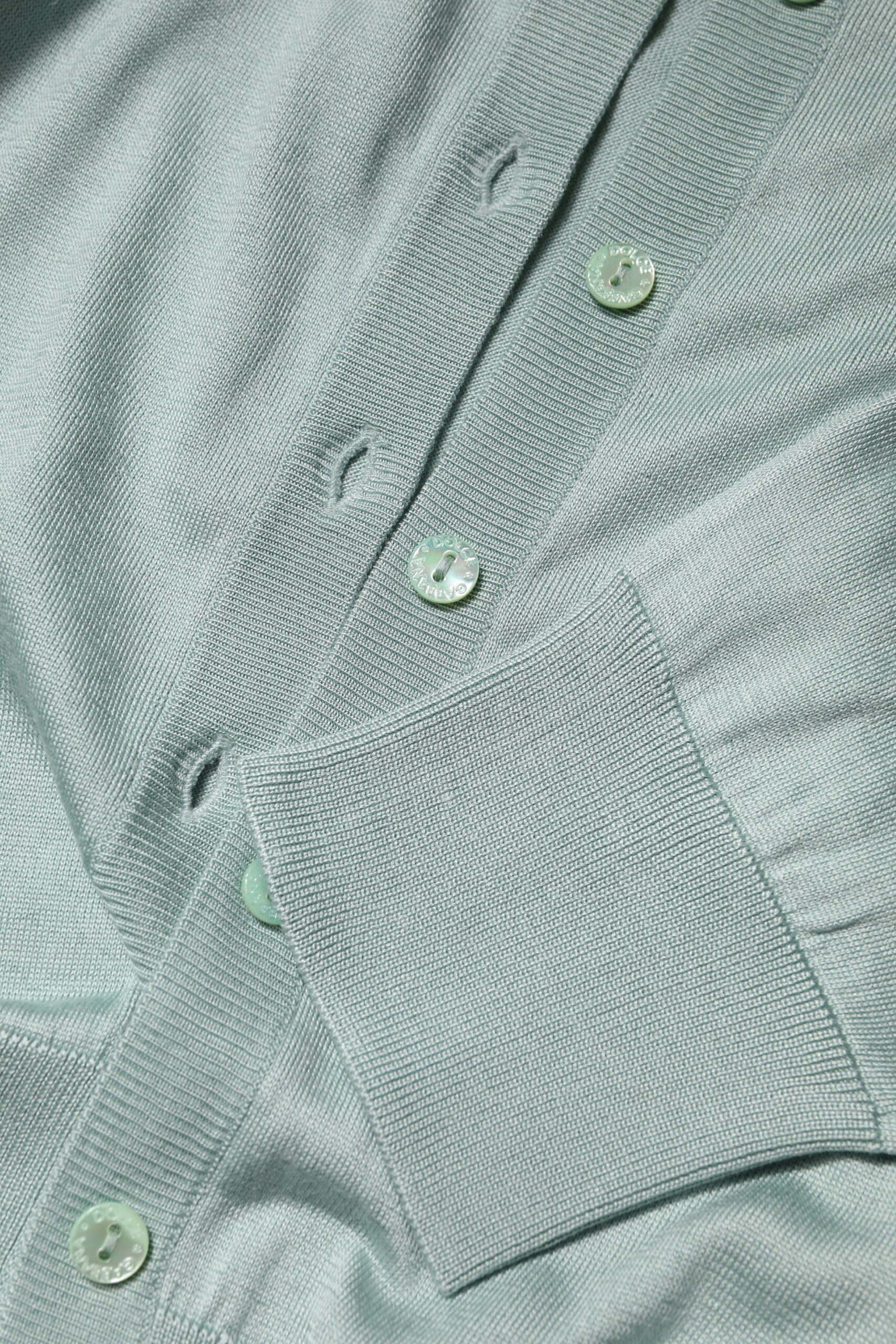Light Green Silk Button Down Cardigan Sweater - ventzia