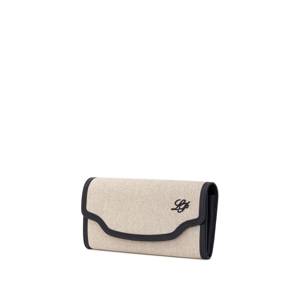 Beige Fabric And Leather Wallet - ventzia