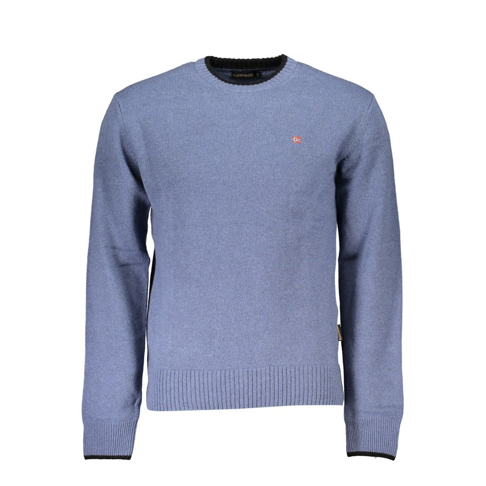 Blue Fabric Men Sweater - ventzia