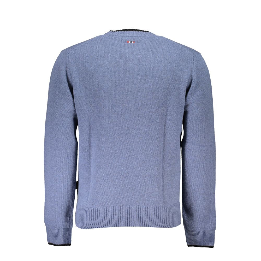 Blue Fabric Men Sweater - ventzia