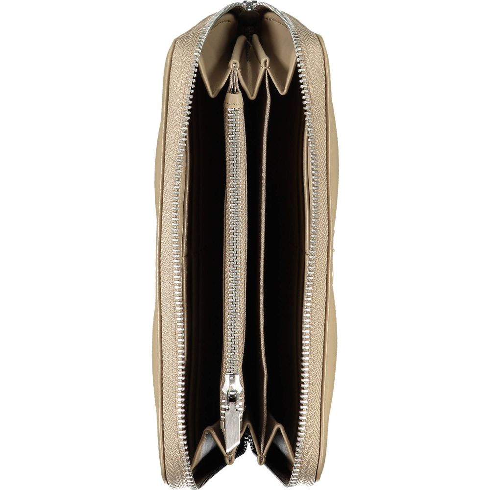 Beige Polyester Women Wallet - ventzia