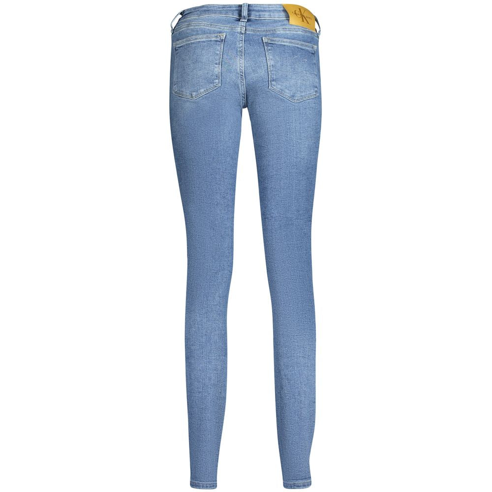 Blu Cotton Women Jeans - ventzia