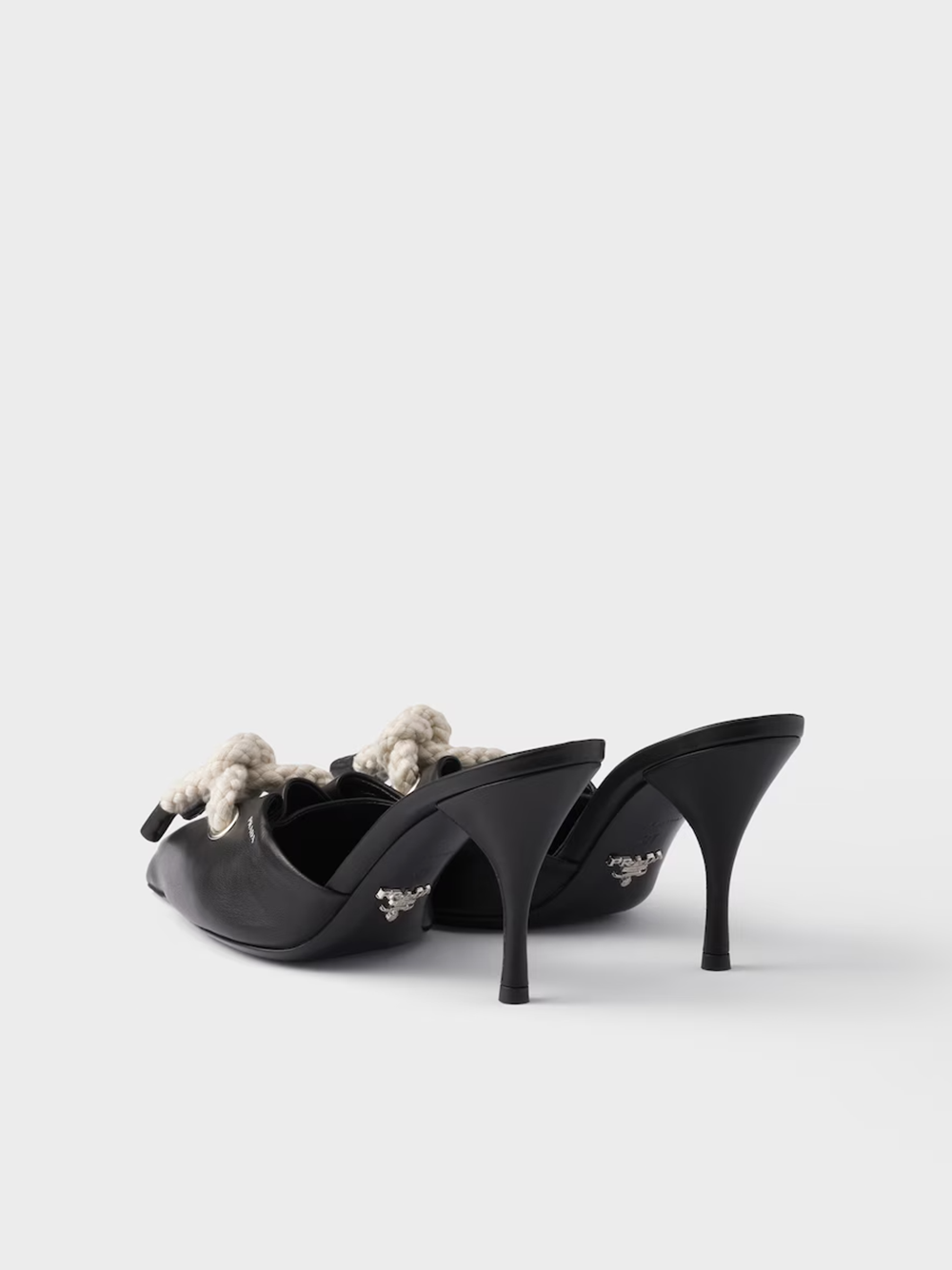 Black Nappa Leather Rope Detail  Sandals - ventzia