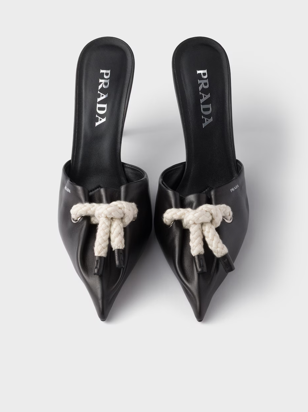 Black Nappa Leather Rope Detail  Sandals - ventzia