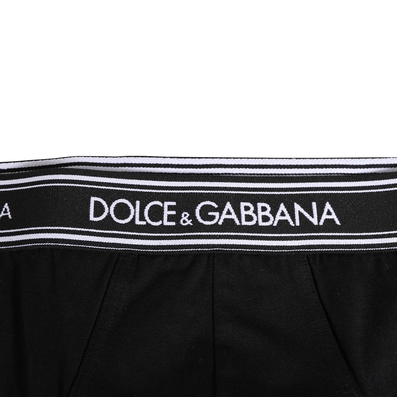 Black Cotton Stretch Logo Print Brief Underwear - ventzia