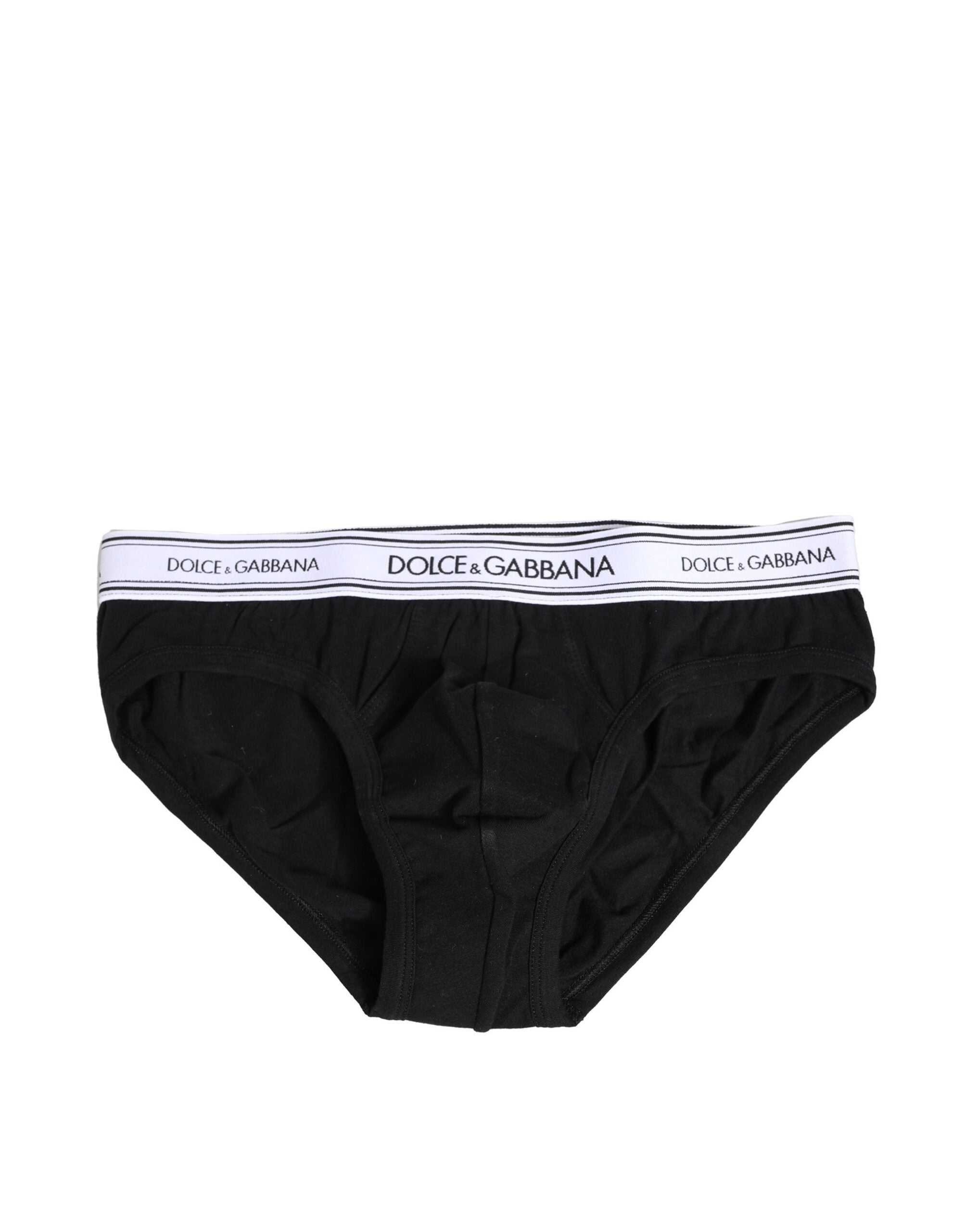 Black Cotton Stretch Regular Brief Underwear - ventzia