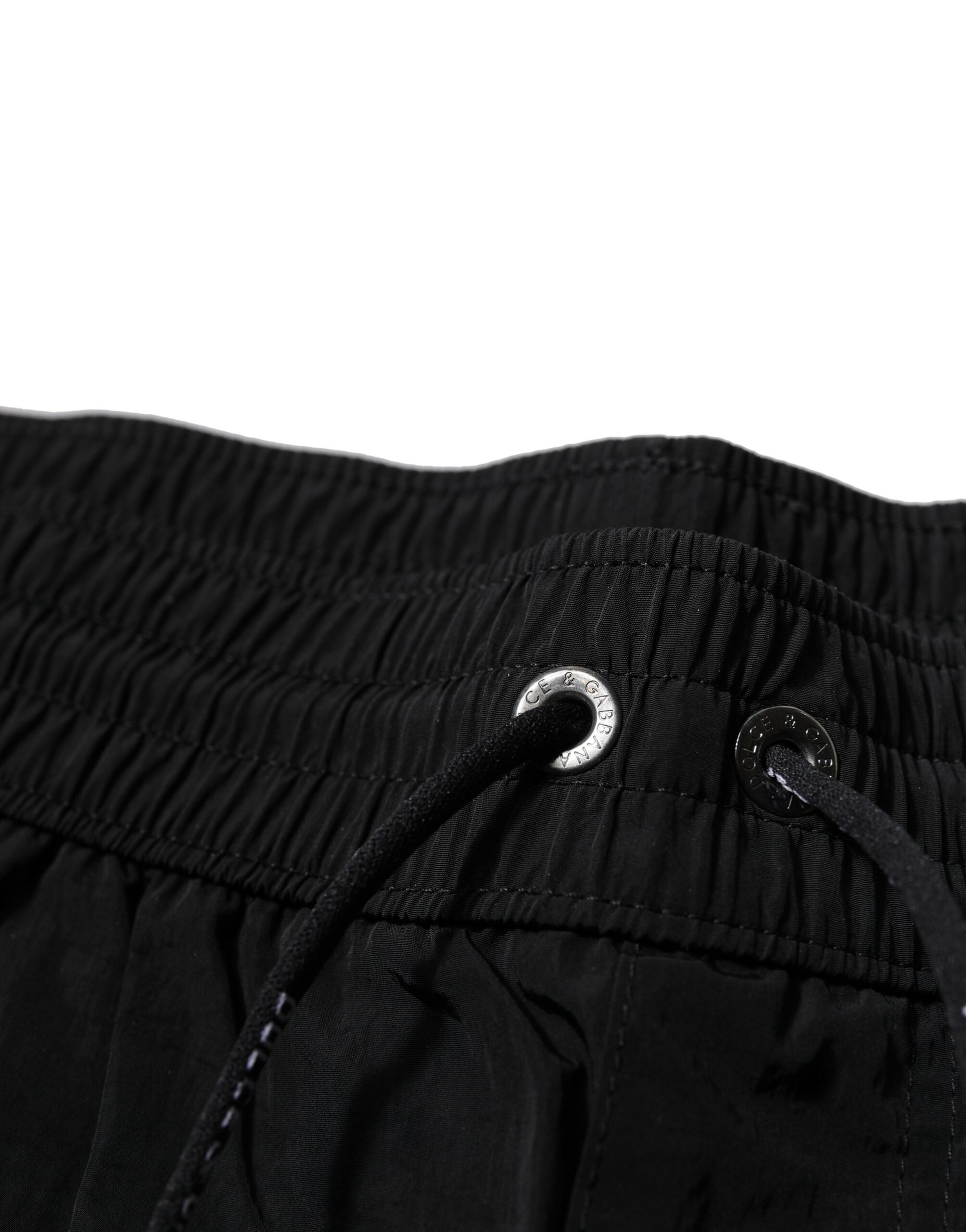 Black Polyester Beachwear Men Shorts Swimwear - ventzia