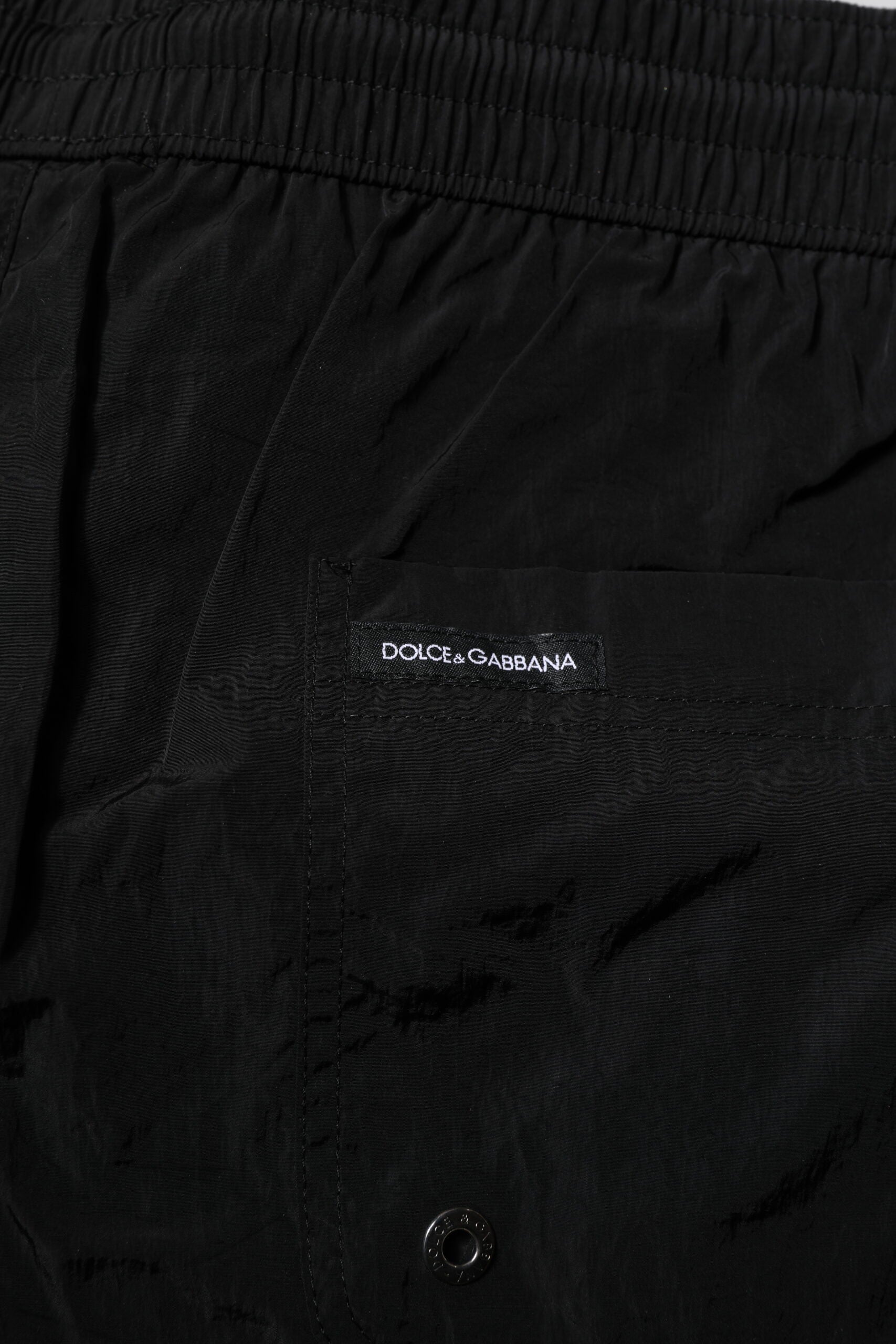 Black Polyester Beachwear Men Shorts Swimwear - ventzia