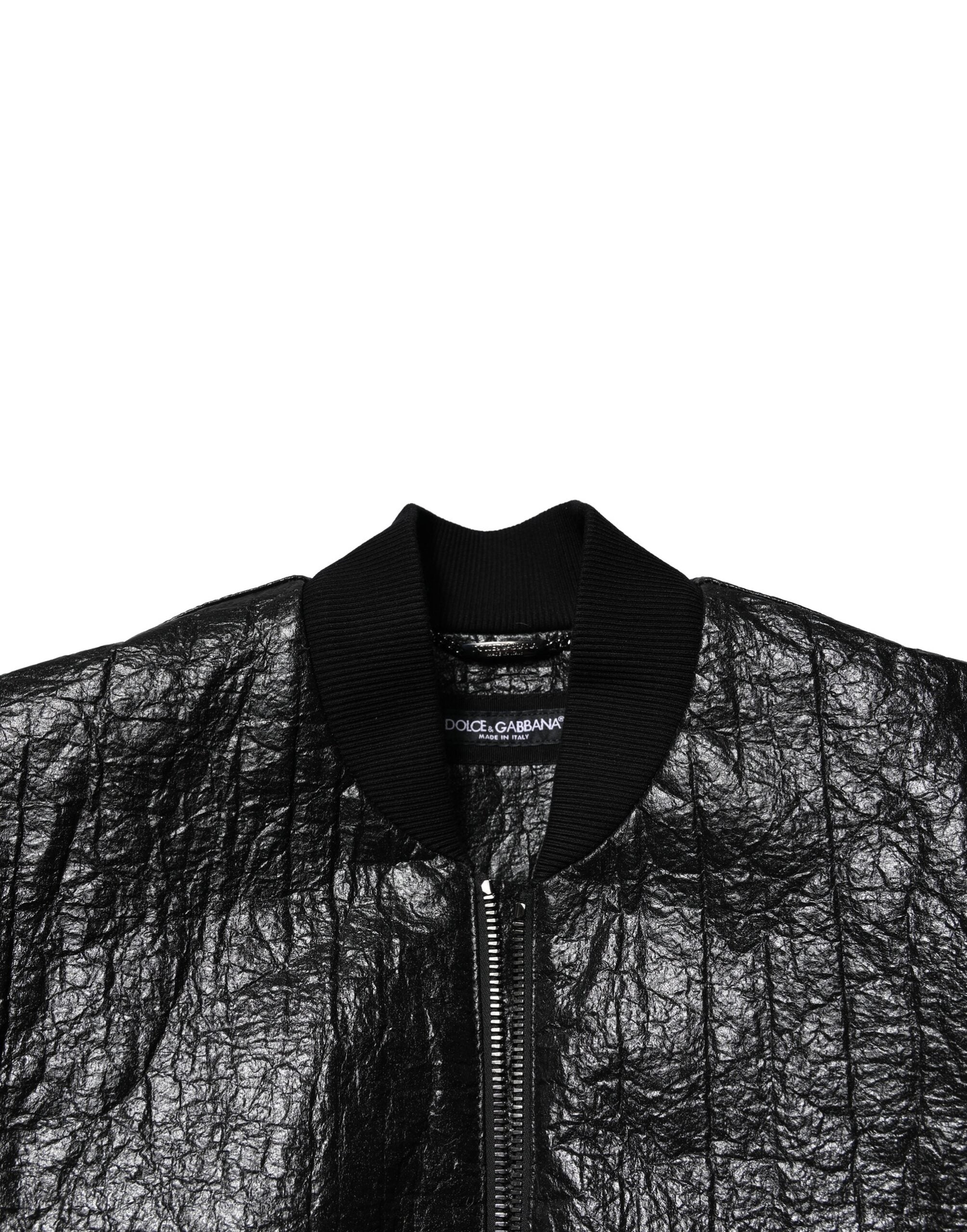 Black Logo Plaque Bomber Full Zipper Jacket - ventzia
