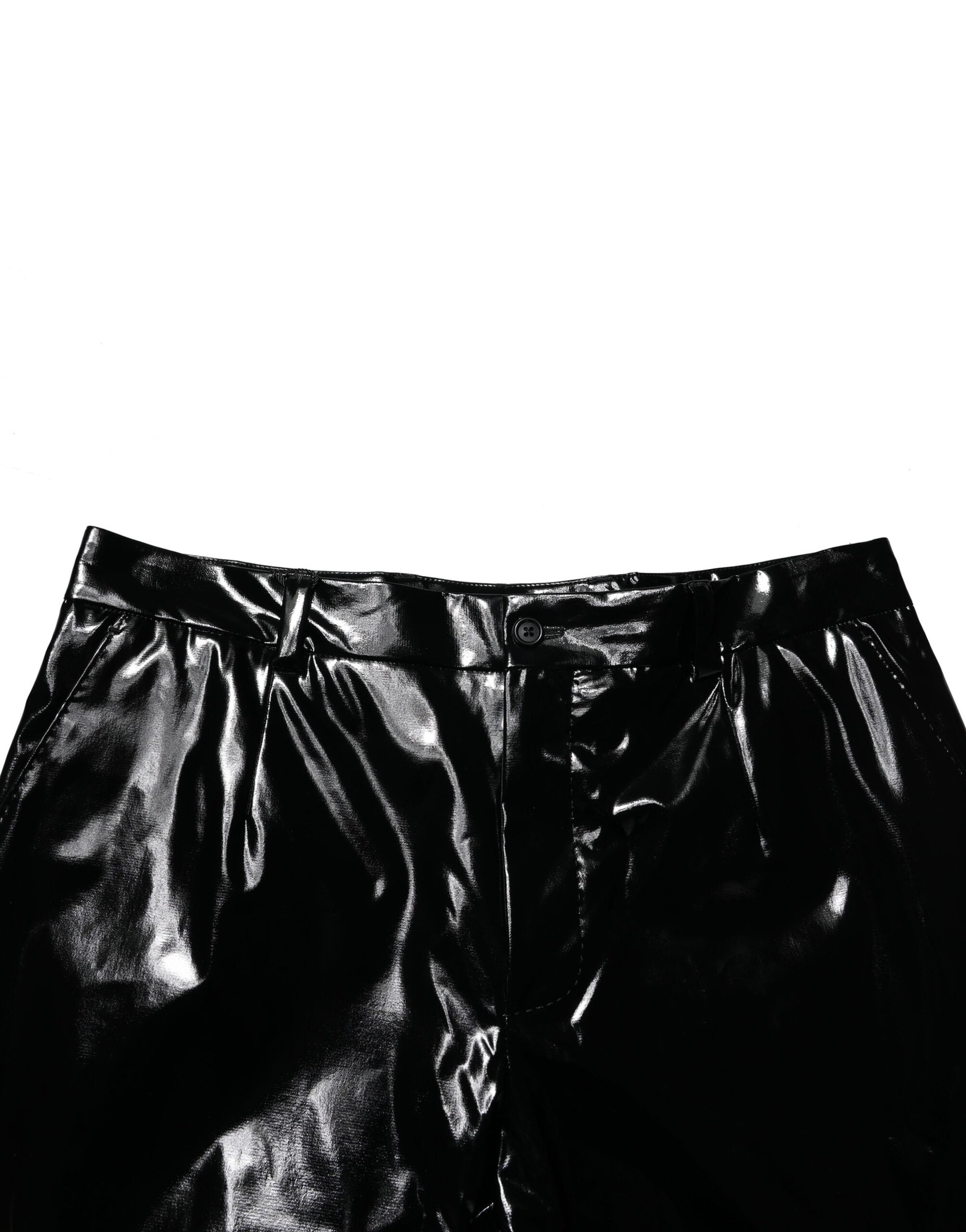 Black Nylon Straight Men Pants - ventzia