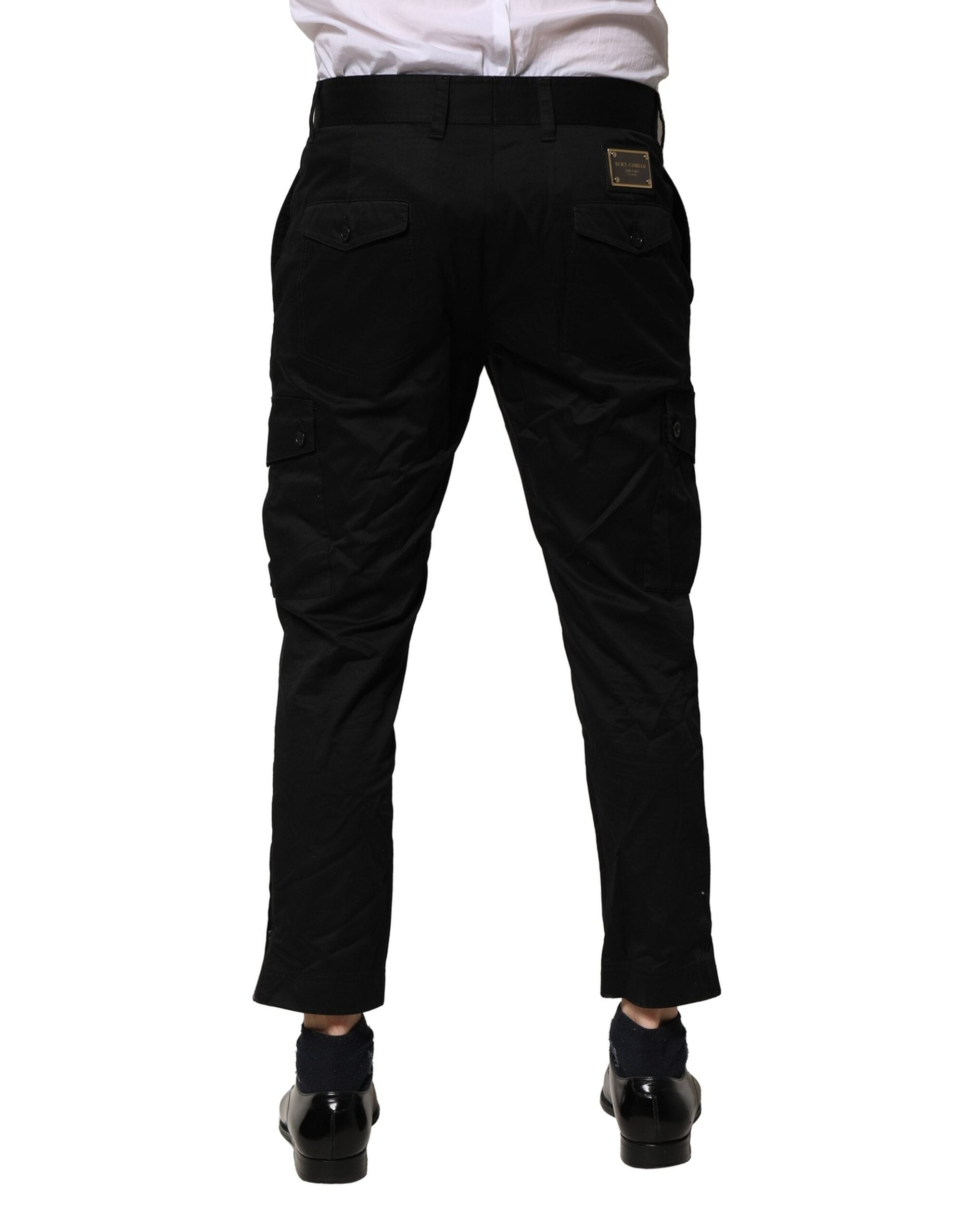Black Cotton Dress Slim Formal Pants - ventzia
