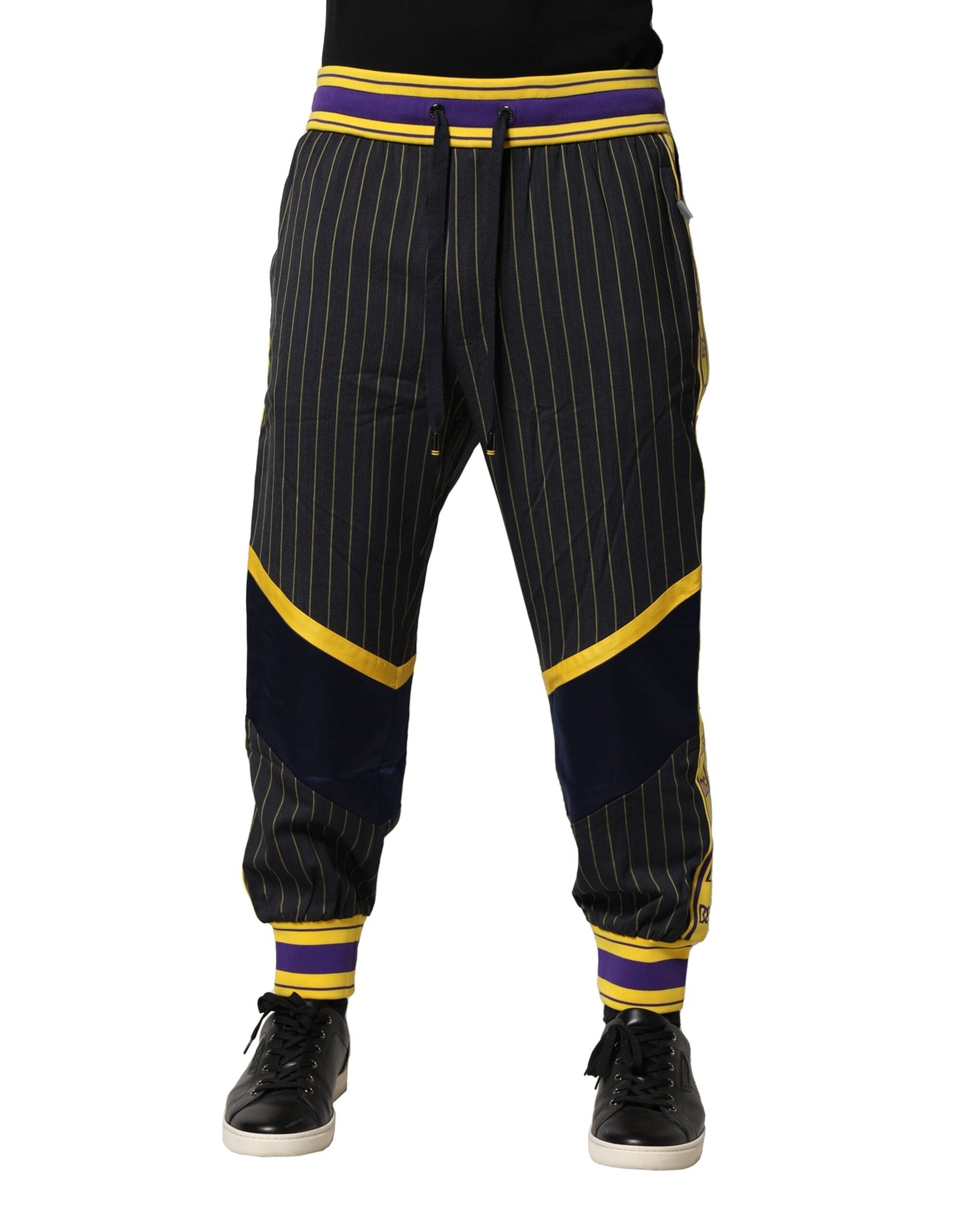 Multicolor Stripes Wool Jogger Pants - ventzia