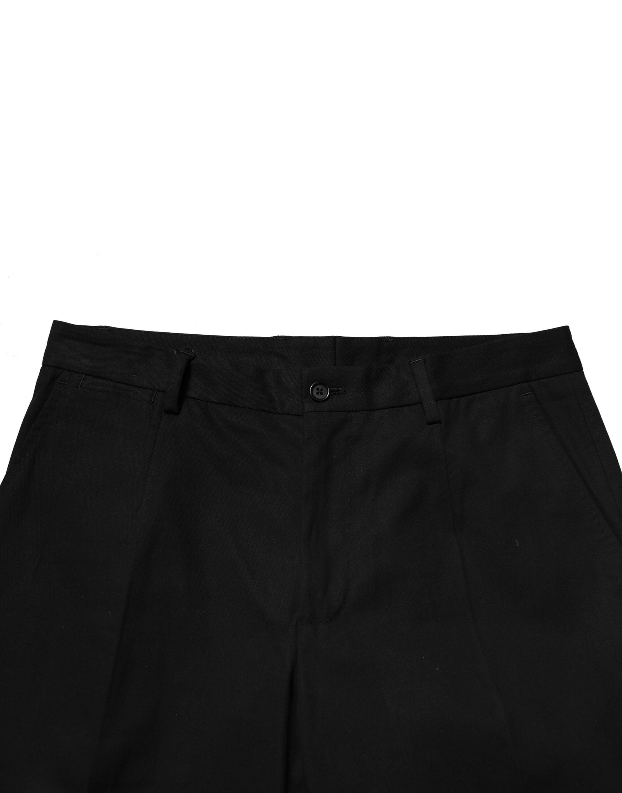 Black Cotton Cargo Dress Men Pants - ventzia
