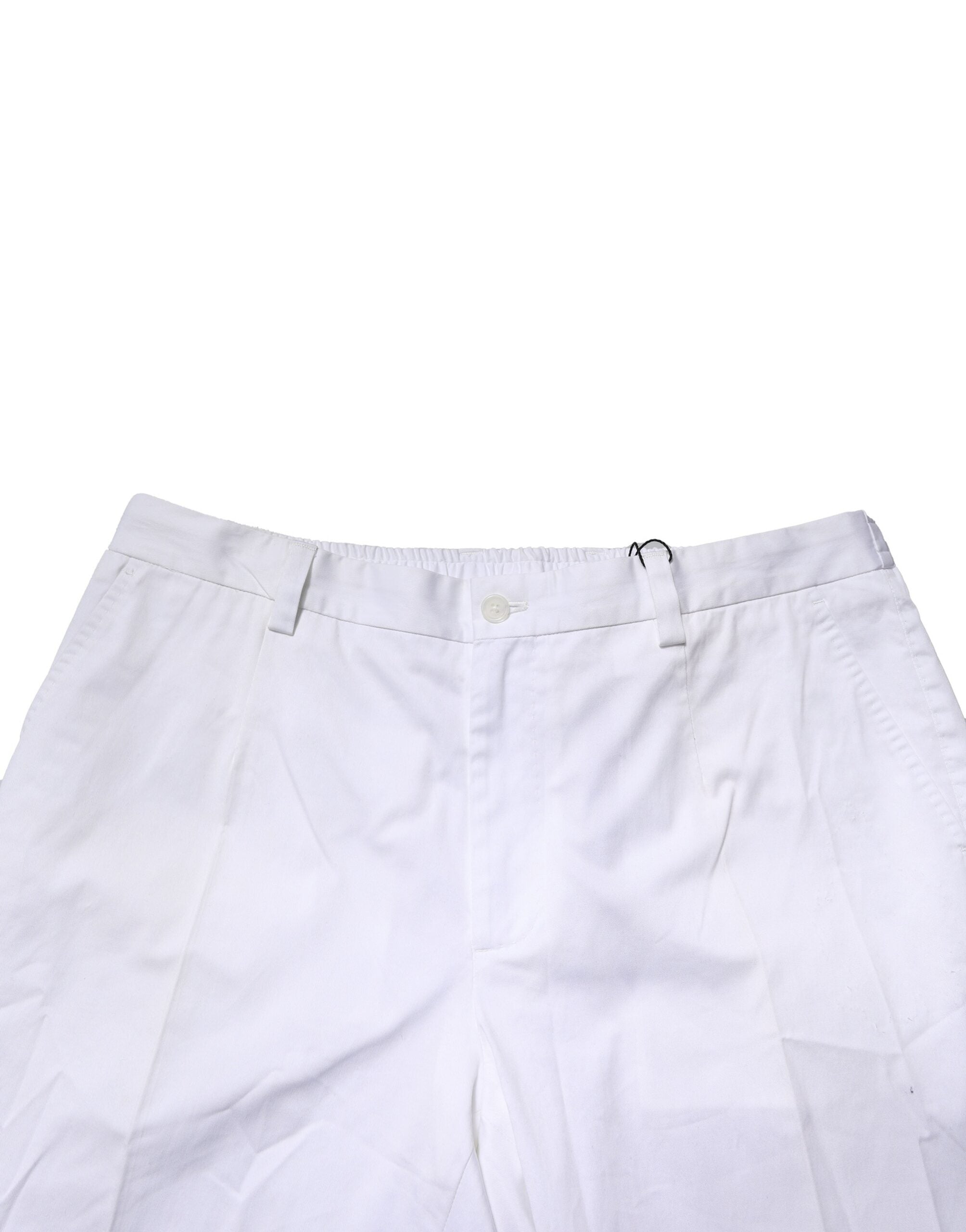 White Cotton Dress Slim Formal Pants - ventzia