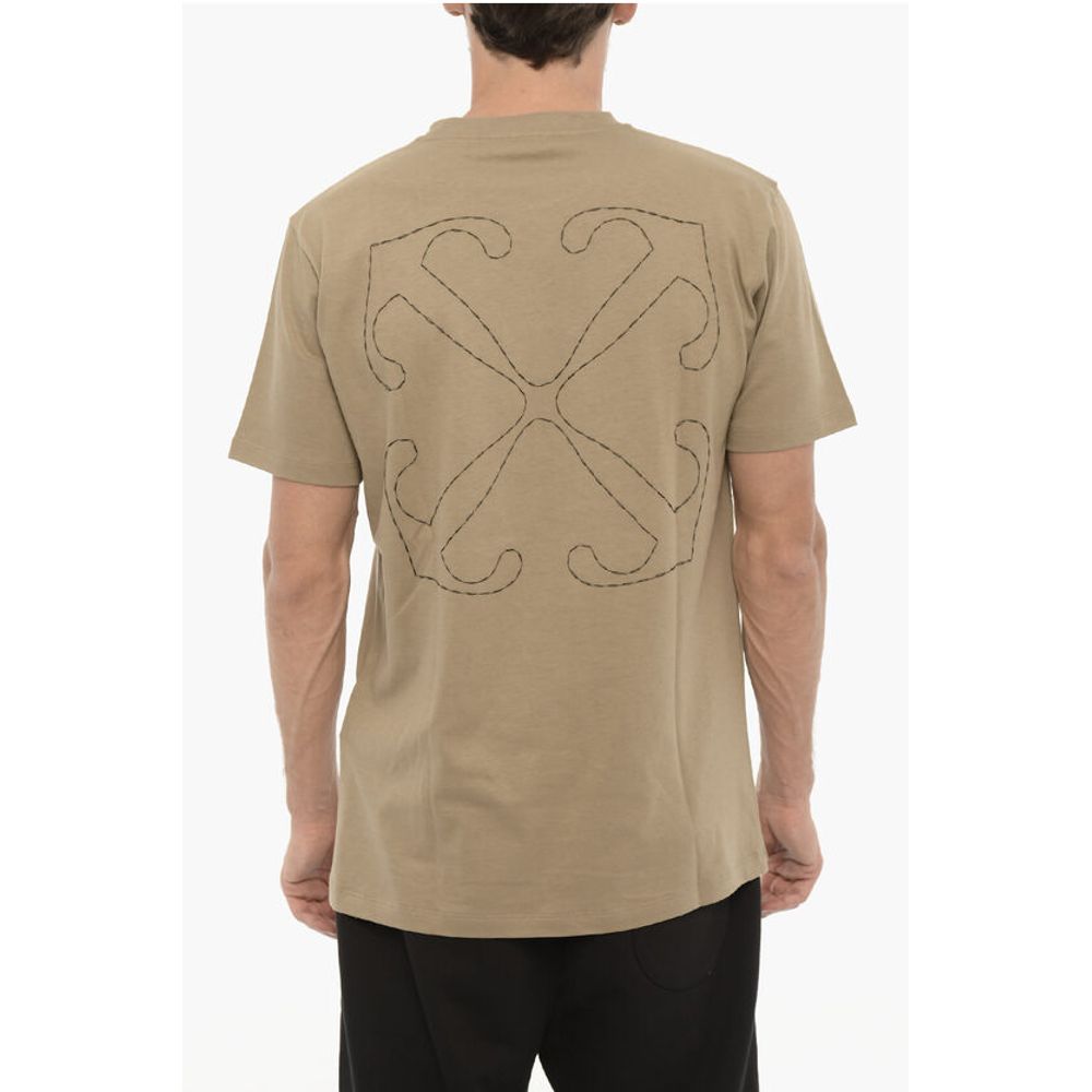 Slim Fit Crew-neck T-Shirt with Embroidered Logo - ventzia
