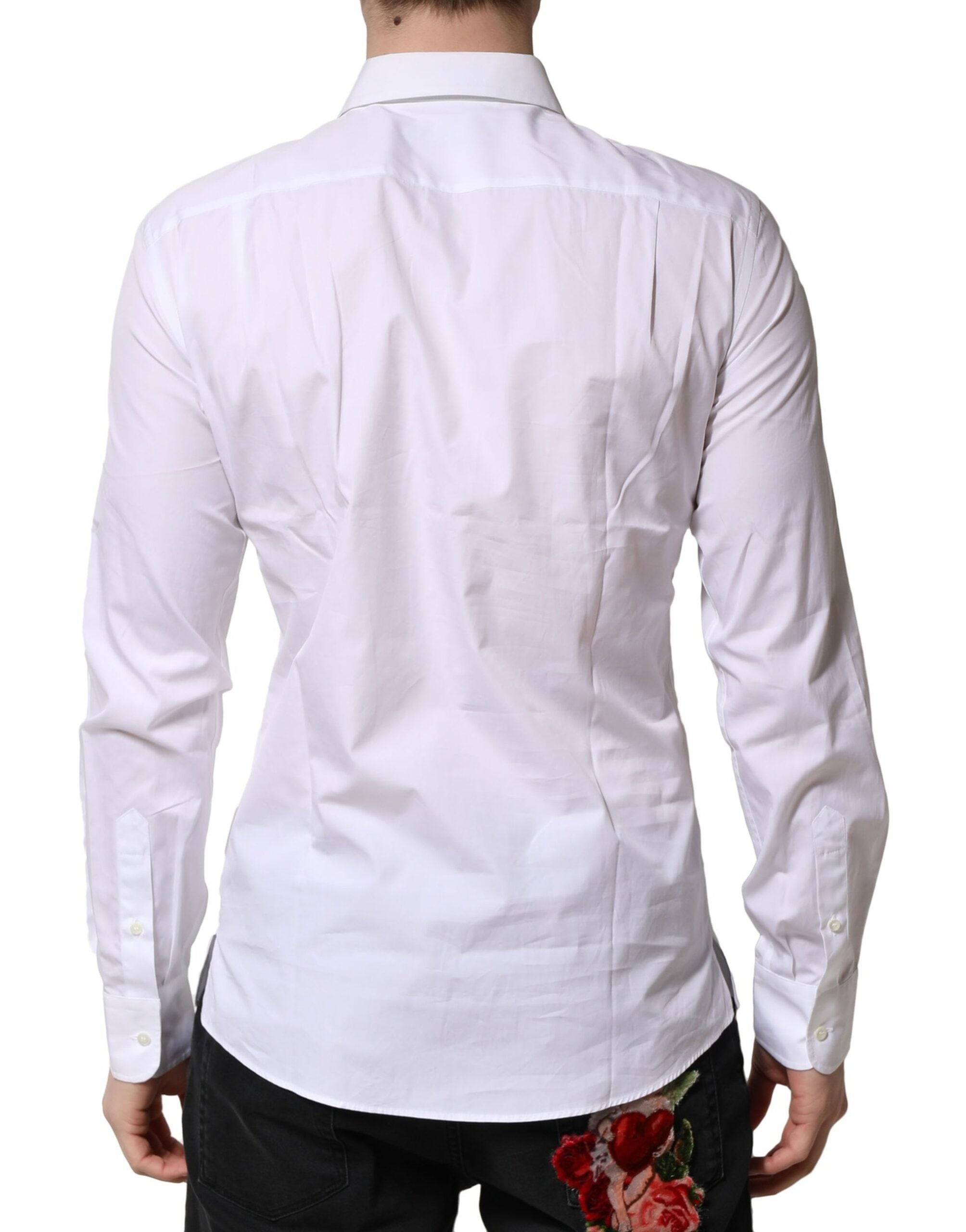 White Poplin Cotton Formal Men Dress Shirt - ventzia