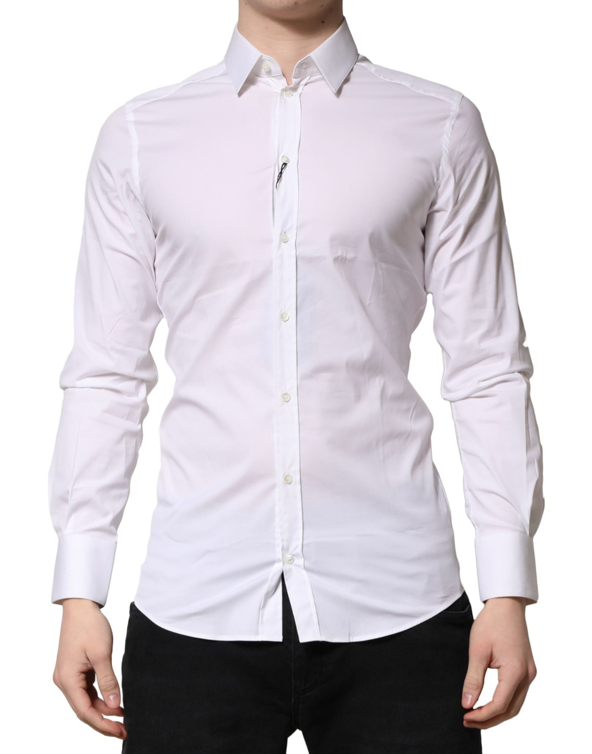 White GOLD Cotton Men Dress Formal Shirt - ventzia