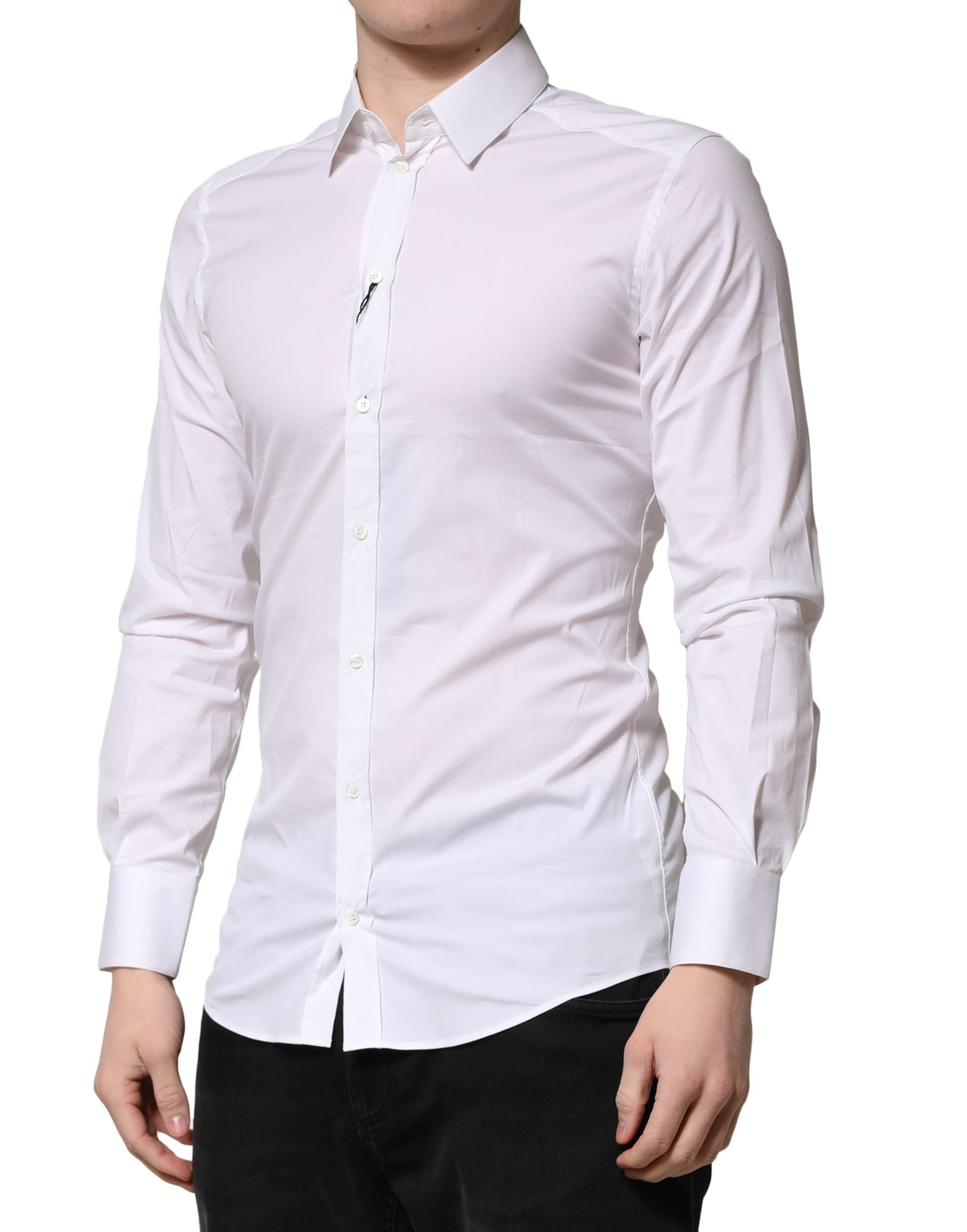 White GOLD Cotton Men Dress Formal Shirt - ventzia