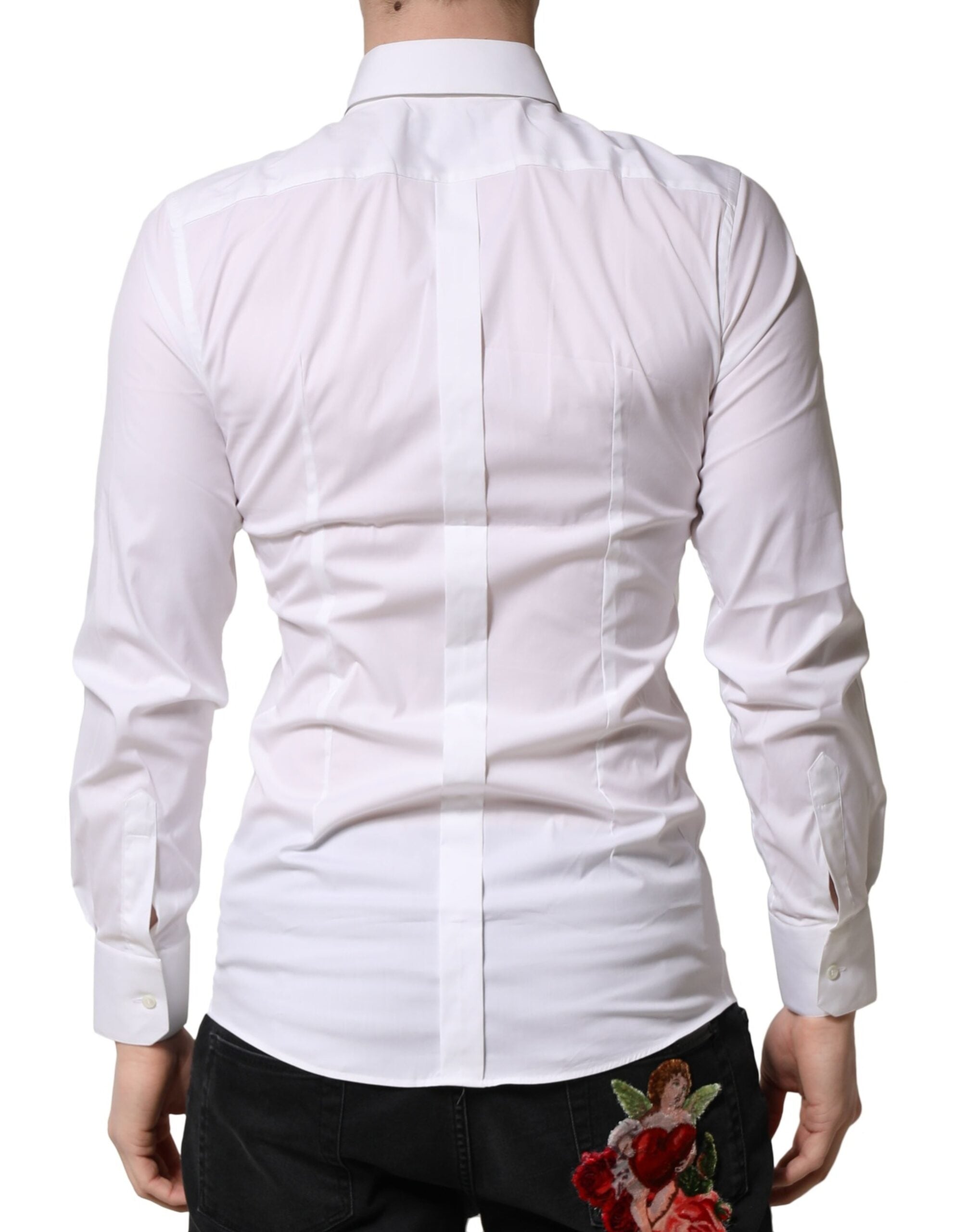 White GOLD Cotton Men Dress Formal Shirt - ventzia