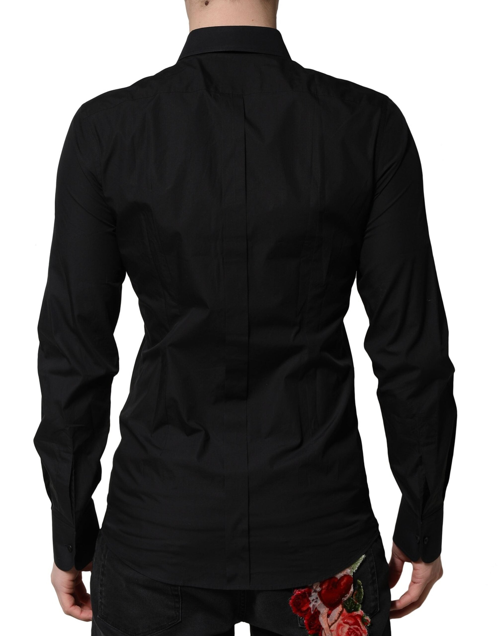 Black GOLD Long Sleeves Dress Formal Shirt - ventzia