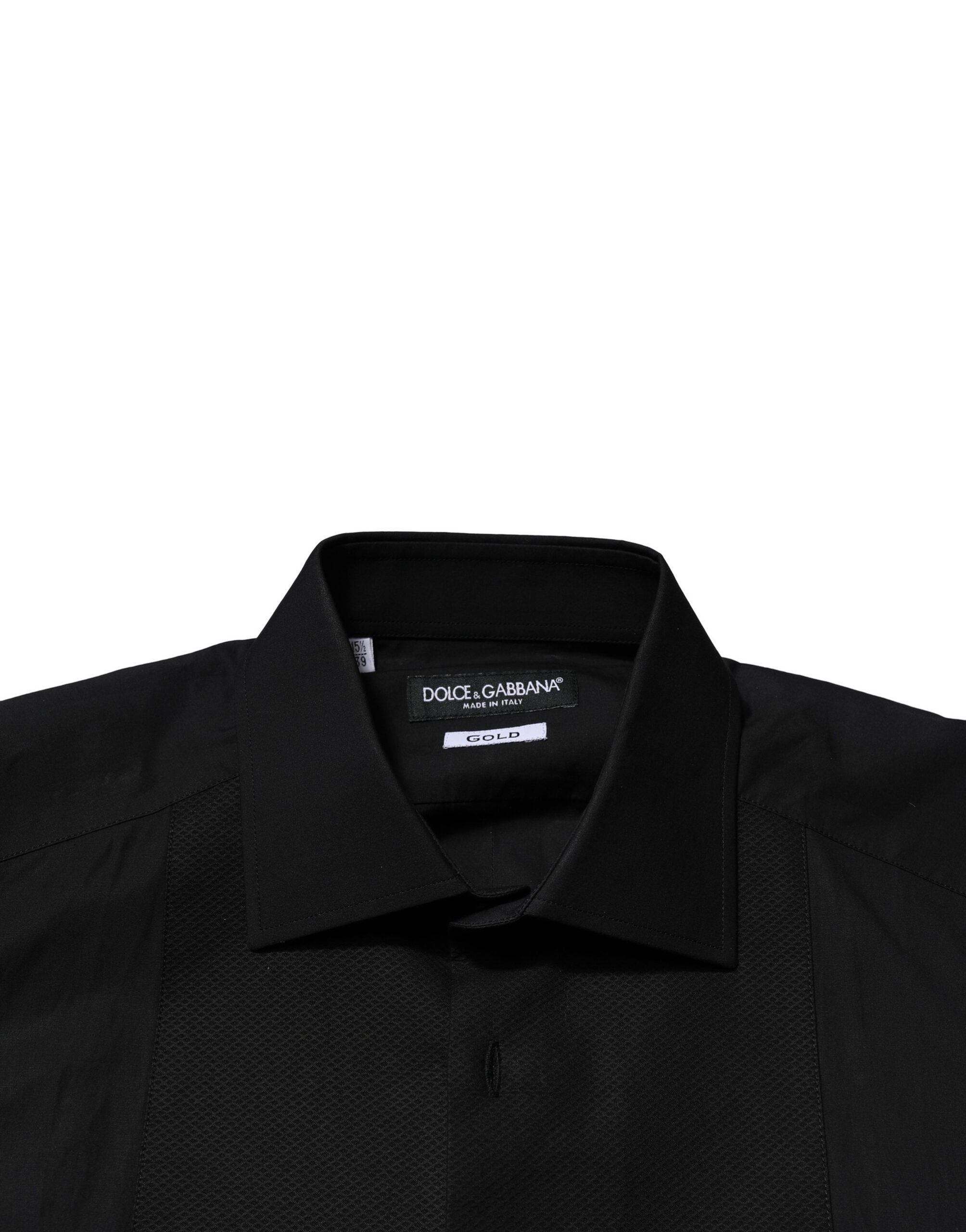 Black GOLD Long Sleeves Dress Formal Shirt - ventzia