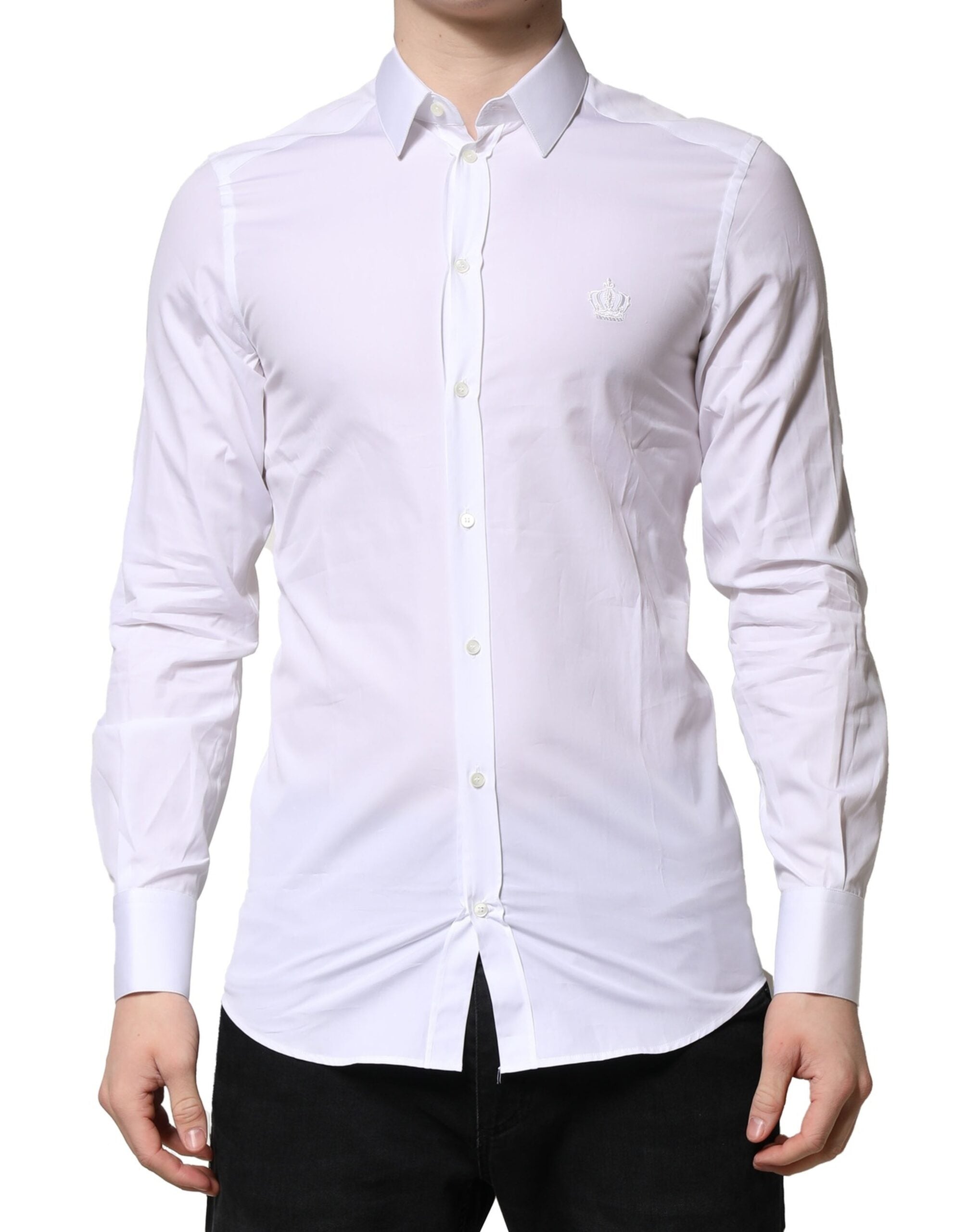White GOLD Long Sleeves Men Dress Formal Shirt - ventzia