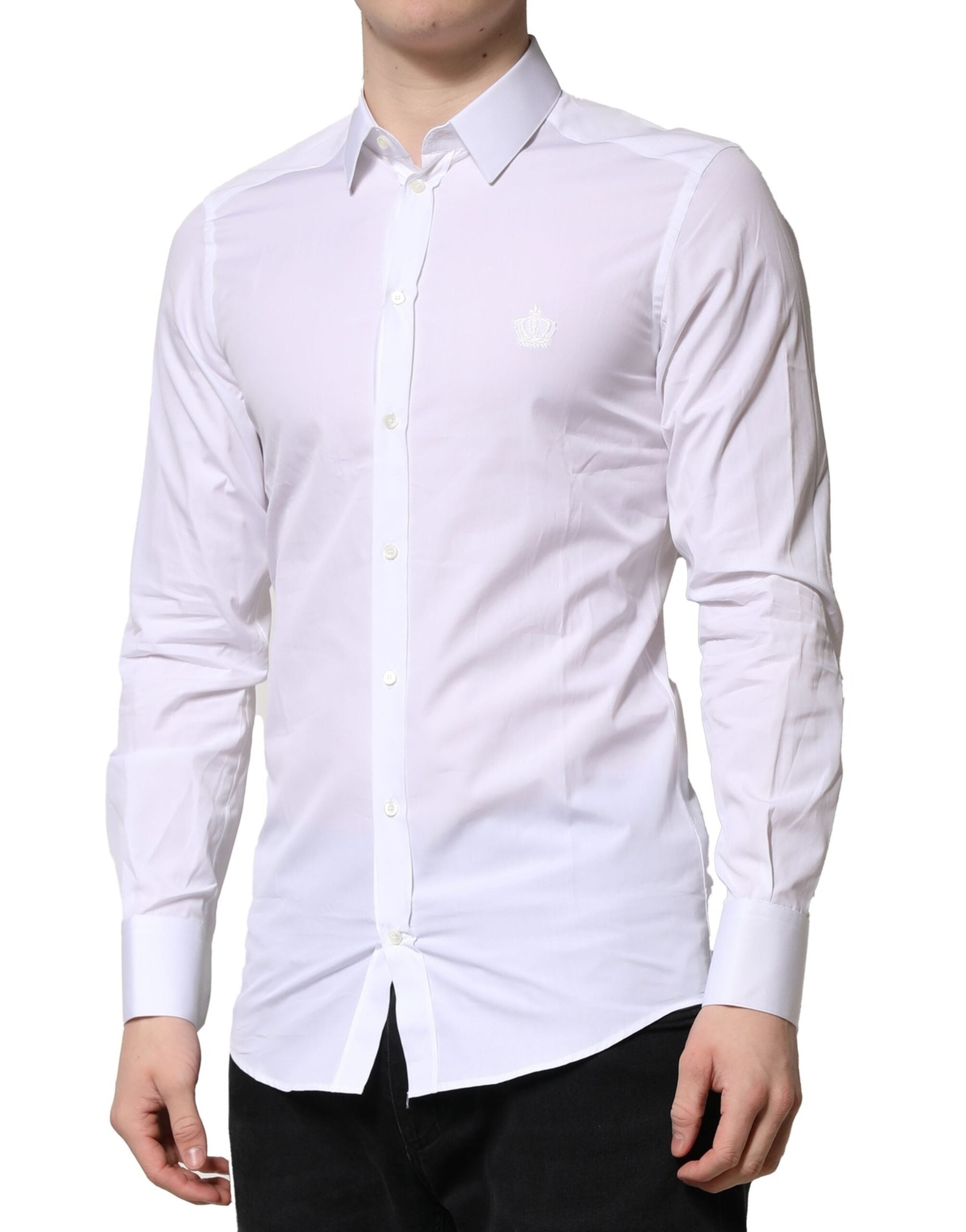 White GOLD Long Sleeves Men Dress Formal Shirt - ventzia