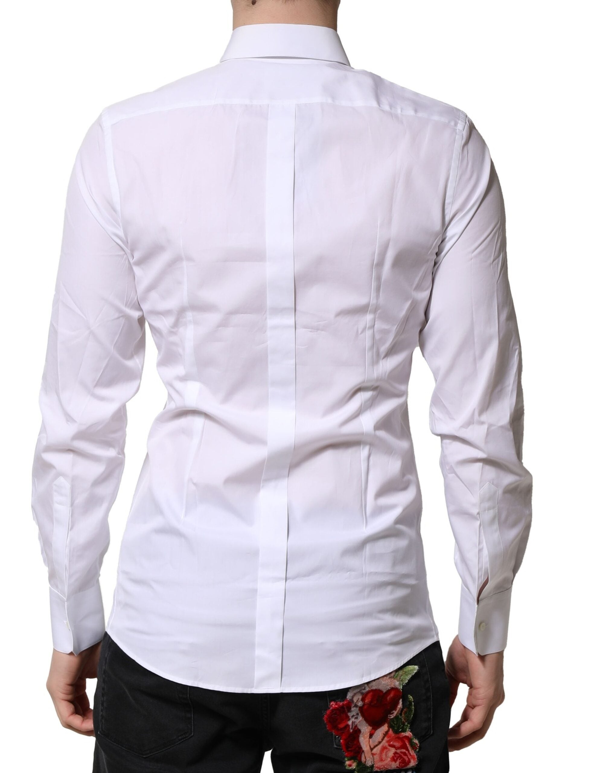 White GOLD Long Sleeves Men Dress Formal Shirt - ventzia