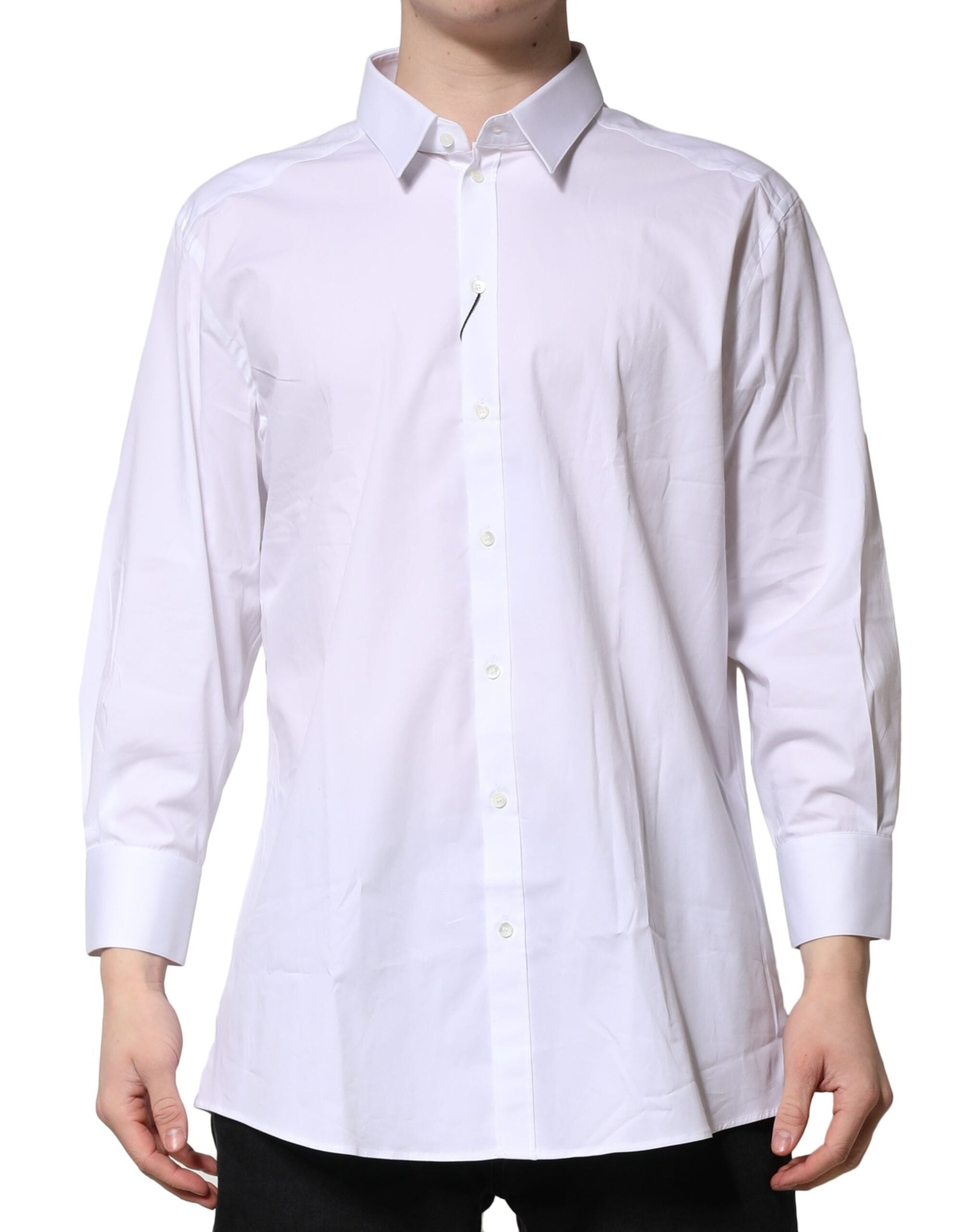 White GOLD Long Sleeves Dress Formal Shirt - ventzia