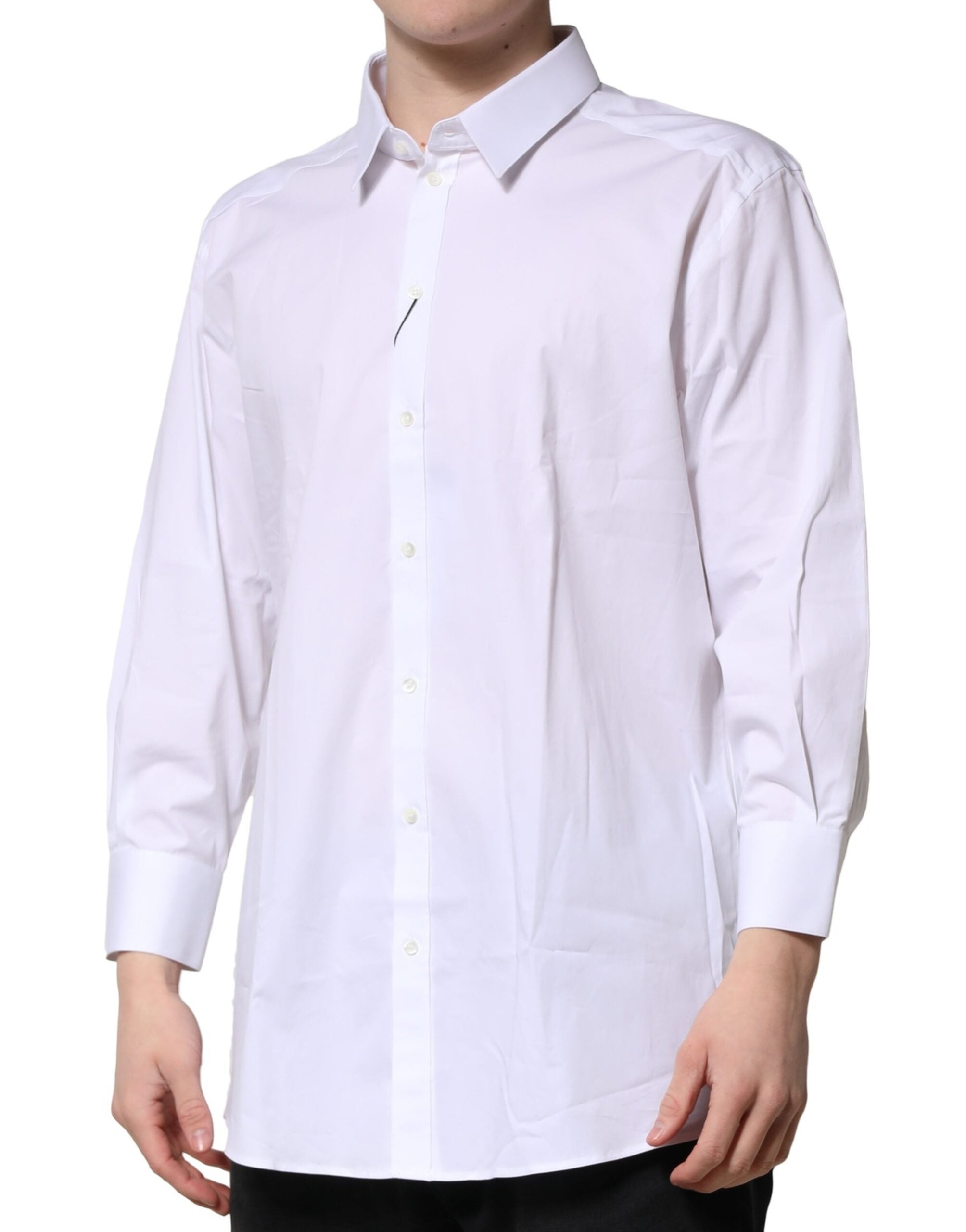 White GOLD Long Sleeves Dress Formal Shirt - ventzia